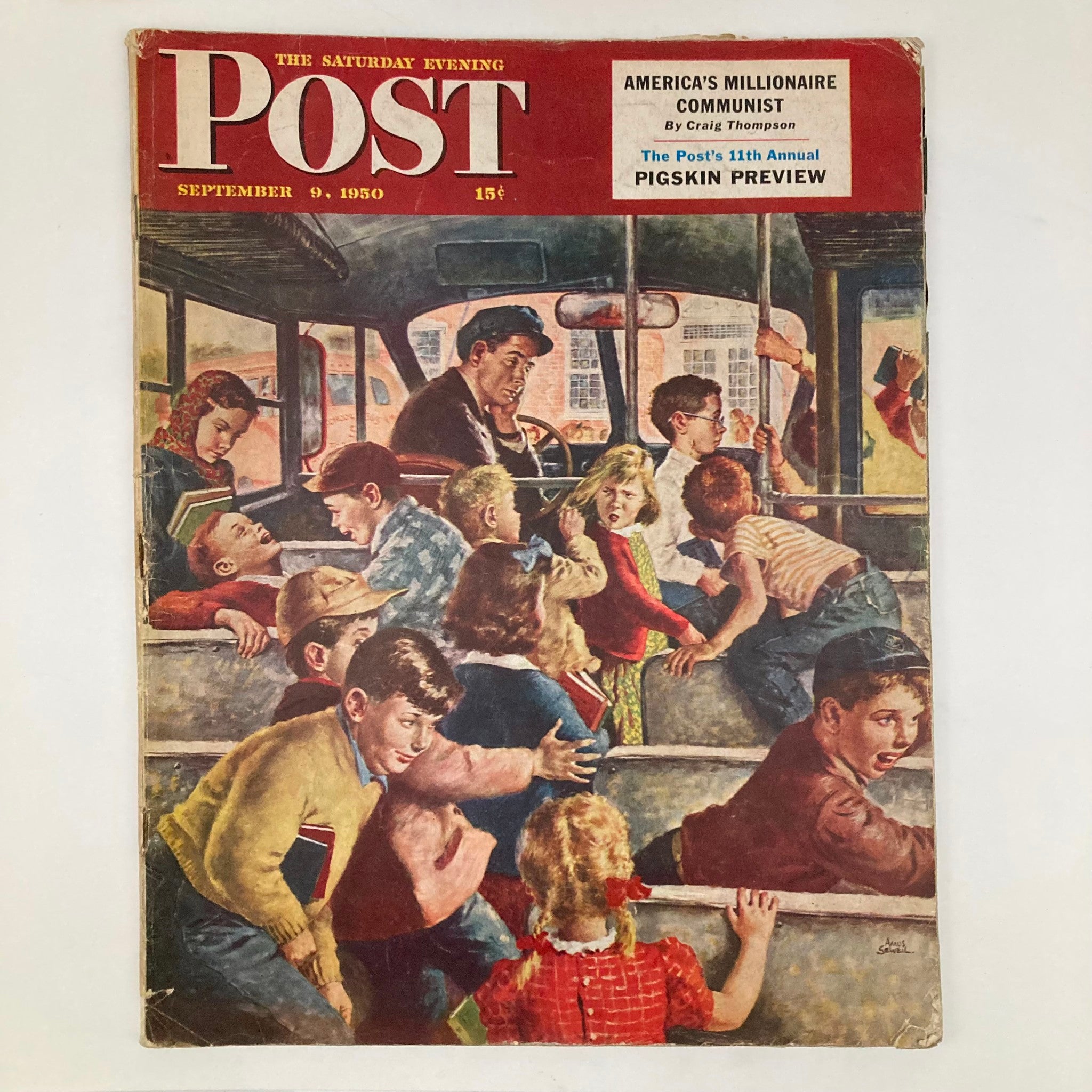 Saturday Evening Post Magazine September 9 1950 Illustrated Cover Amos Sewell