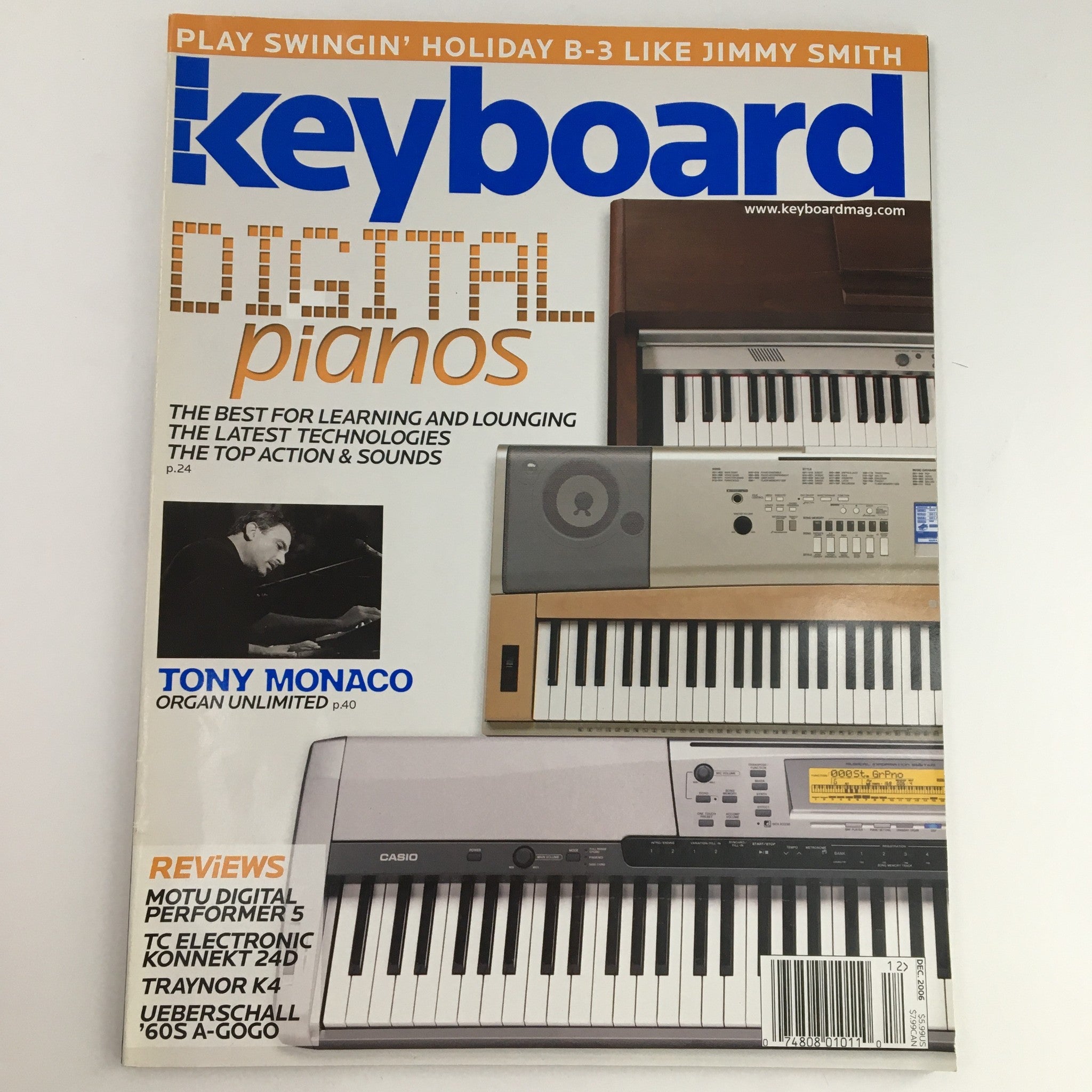 Keyboard Magazine December 2006 Tony Monaco Organ Unlimited & Digital Pianos, VG