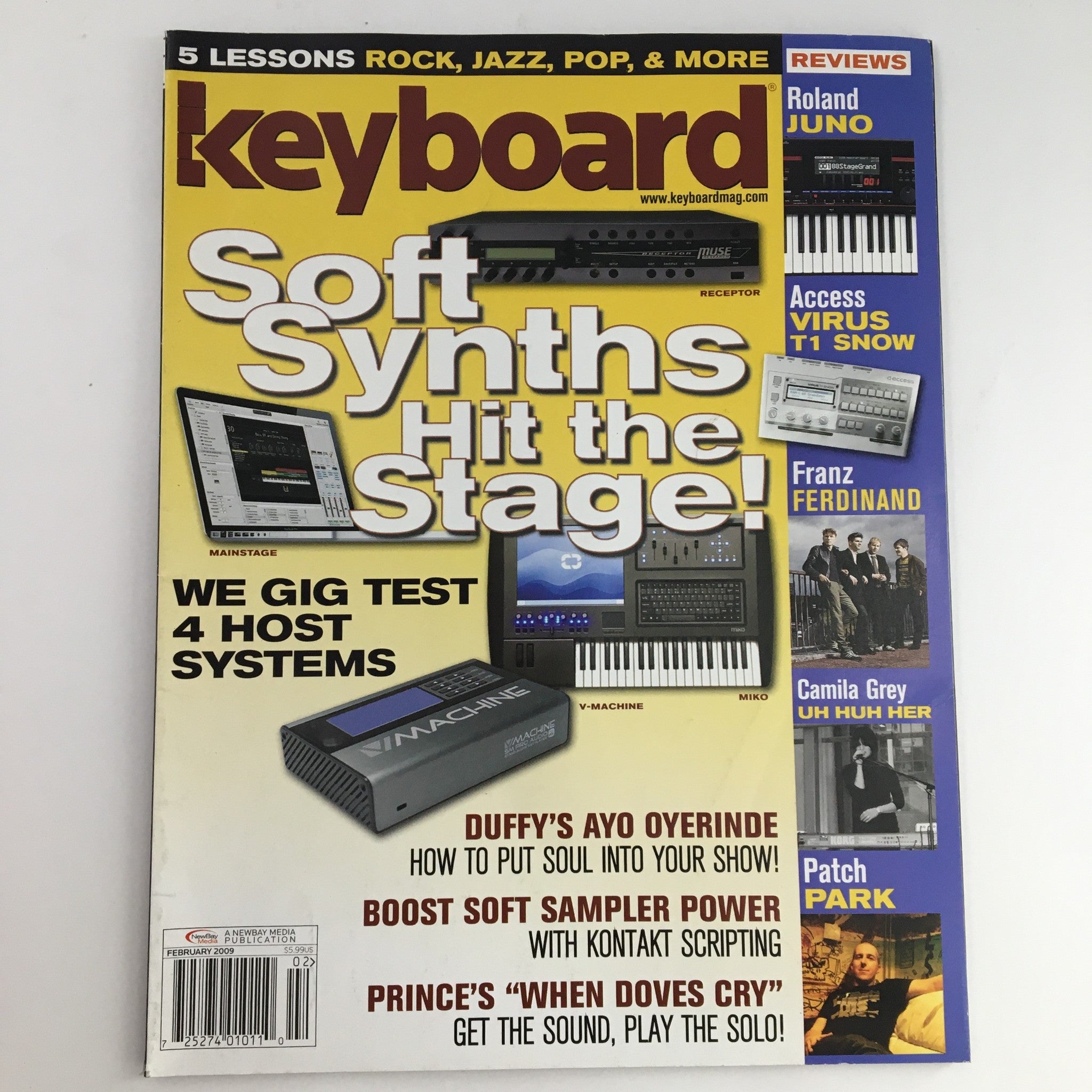 Keyboard Magazine February 2009 Franz Ferdinand & Camila Grey & Patch Park, VG