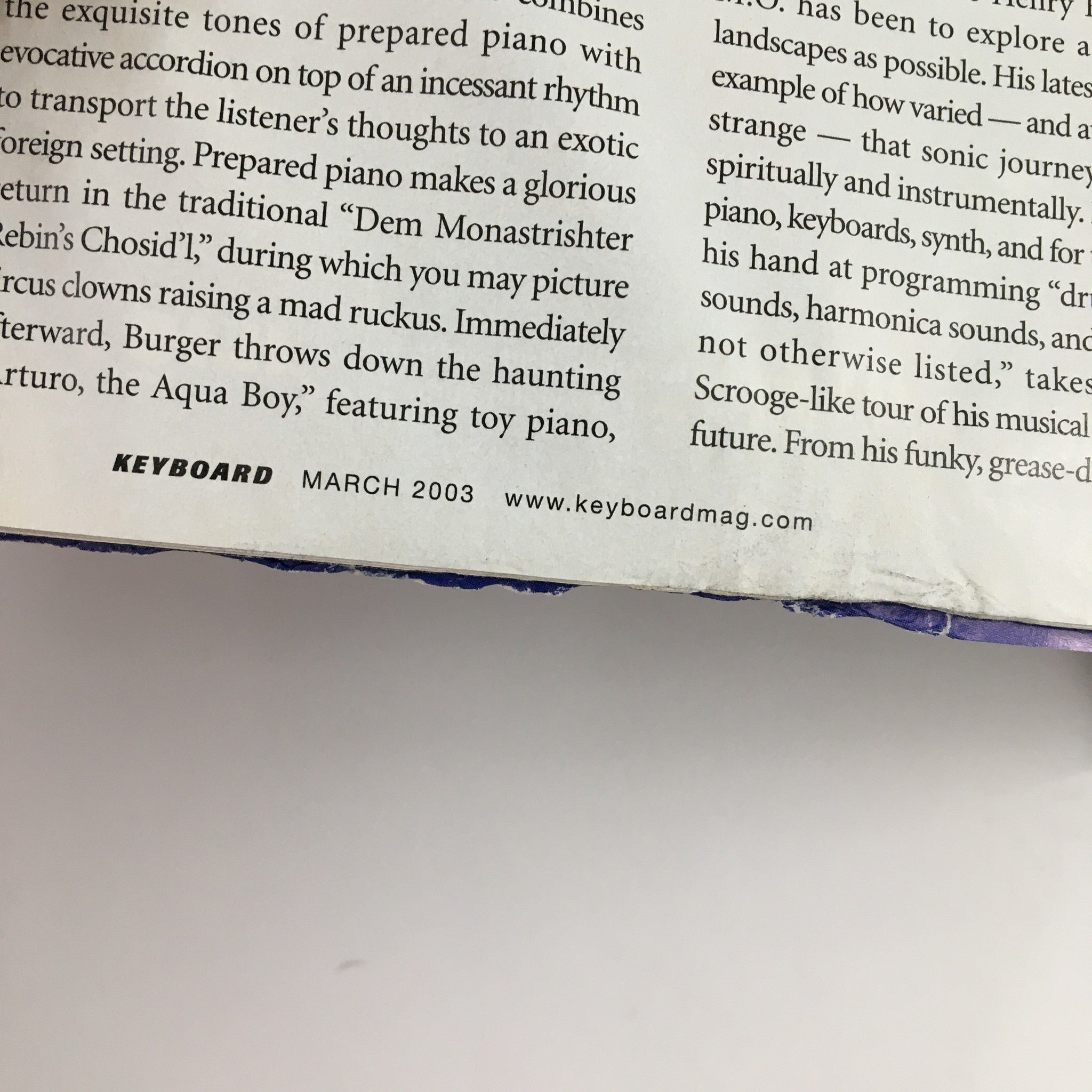 Keyboard Magazine March 2003 Bill Champlin & Rhythm Injection & Emagic EVD6