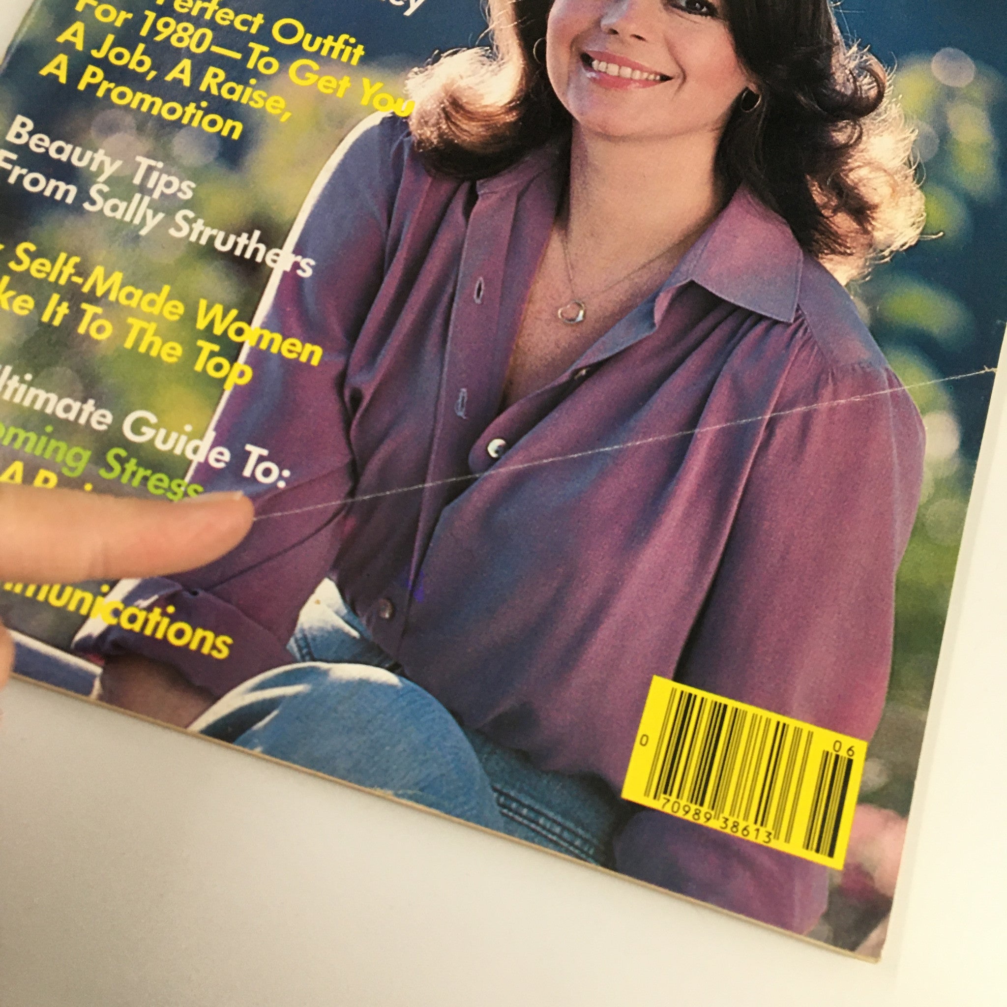 Close-up view of The Beauty Group Magazine June 1980 cover with Natalie Wood, highlighting her interview about juggling family and career.