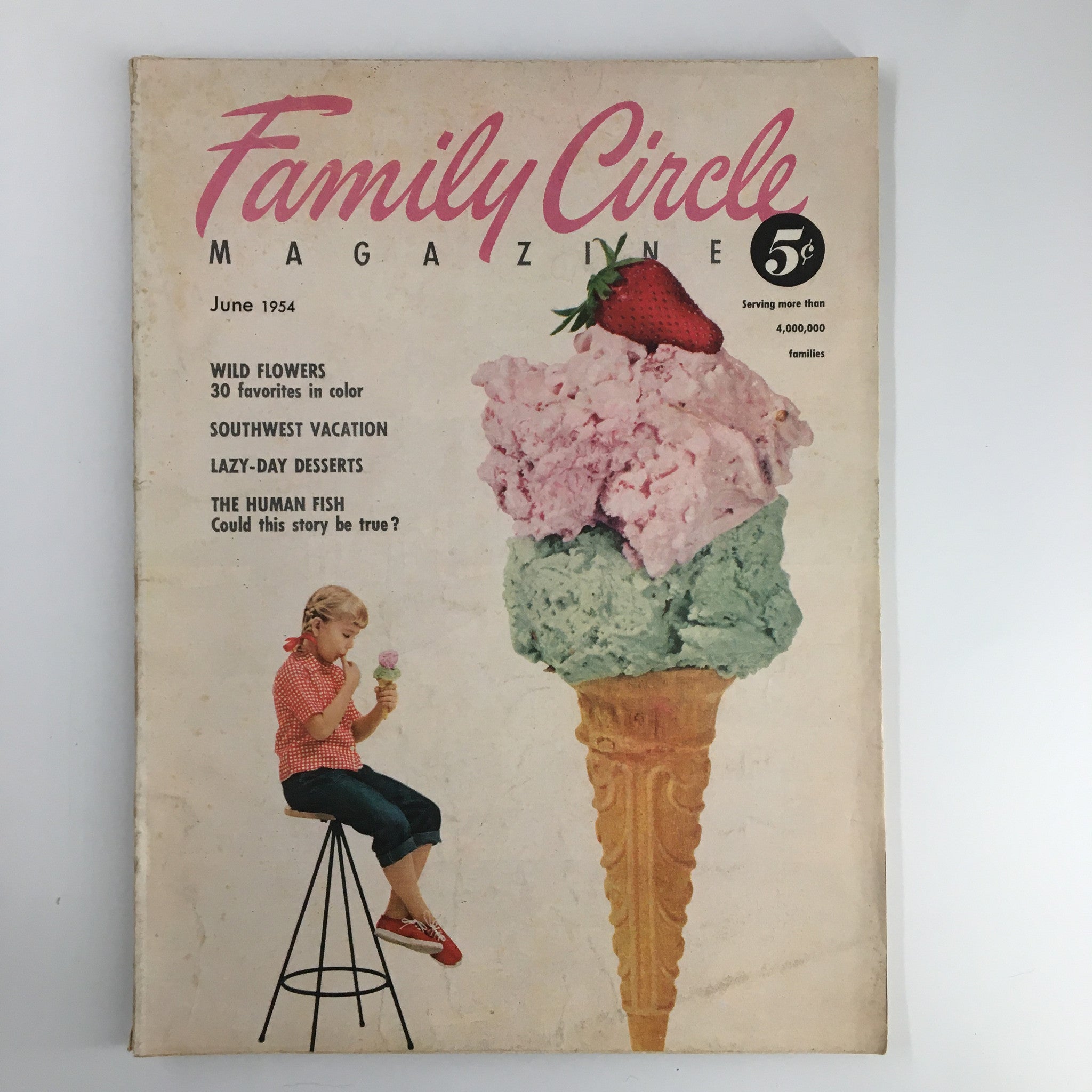 VTG Family Circle Magazine June 1954 The Lazy-Day Desserts No Label