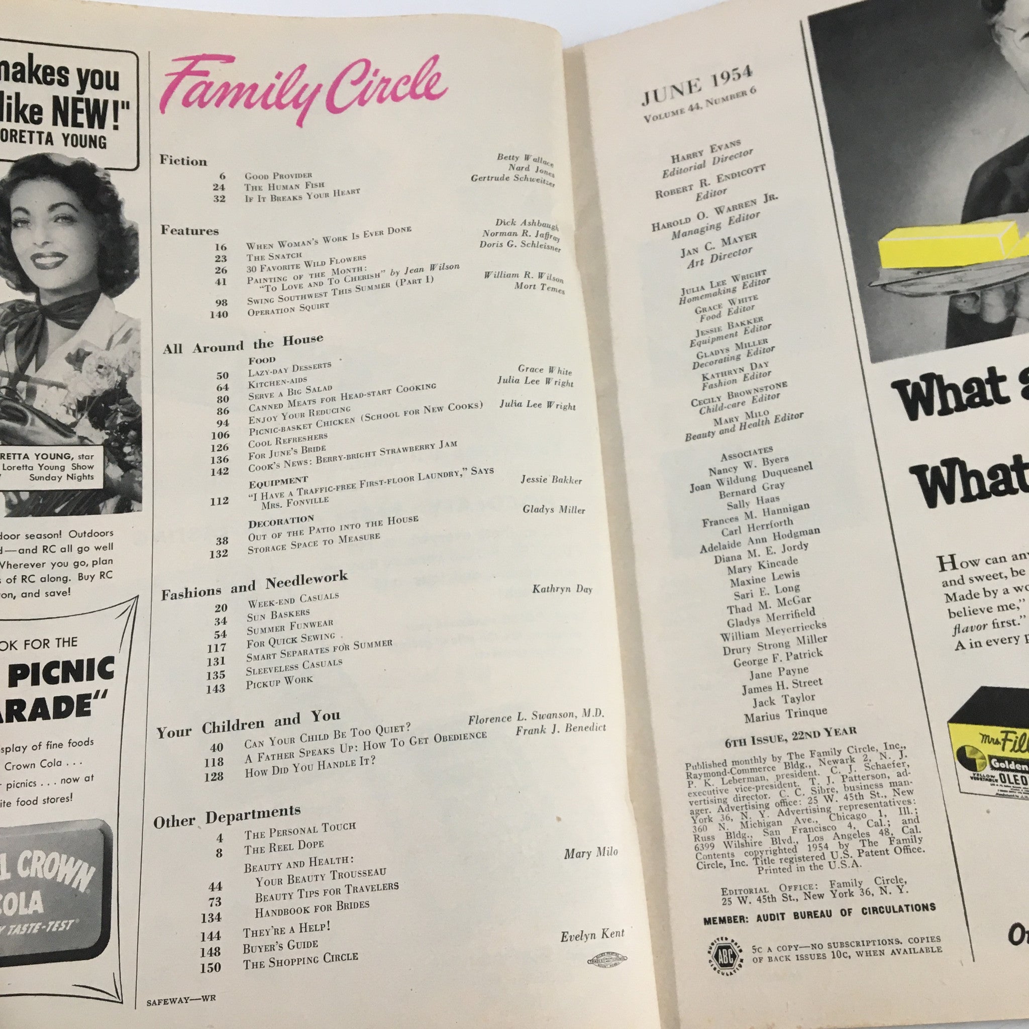 VTG Family Circle Magazine June 1954 The Lazy-Day Desserts No Label