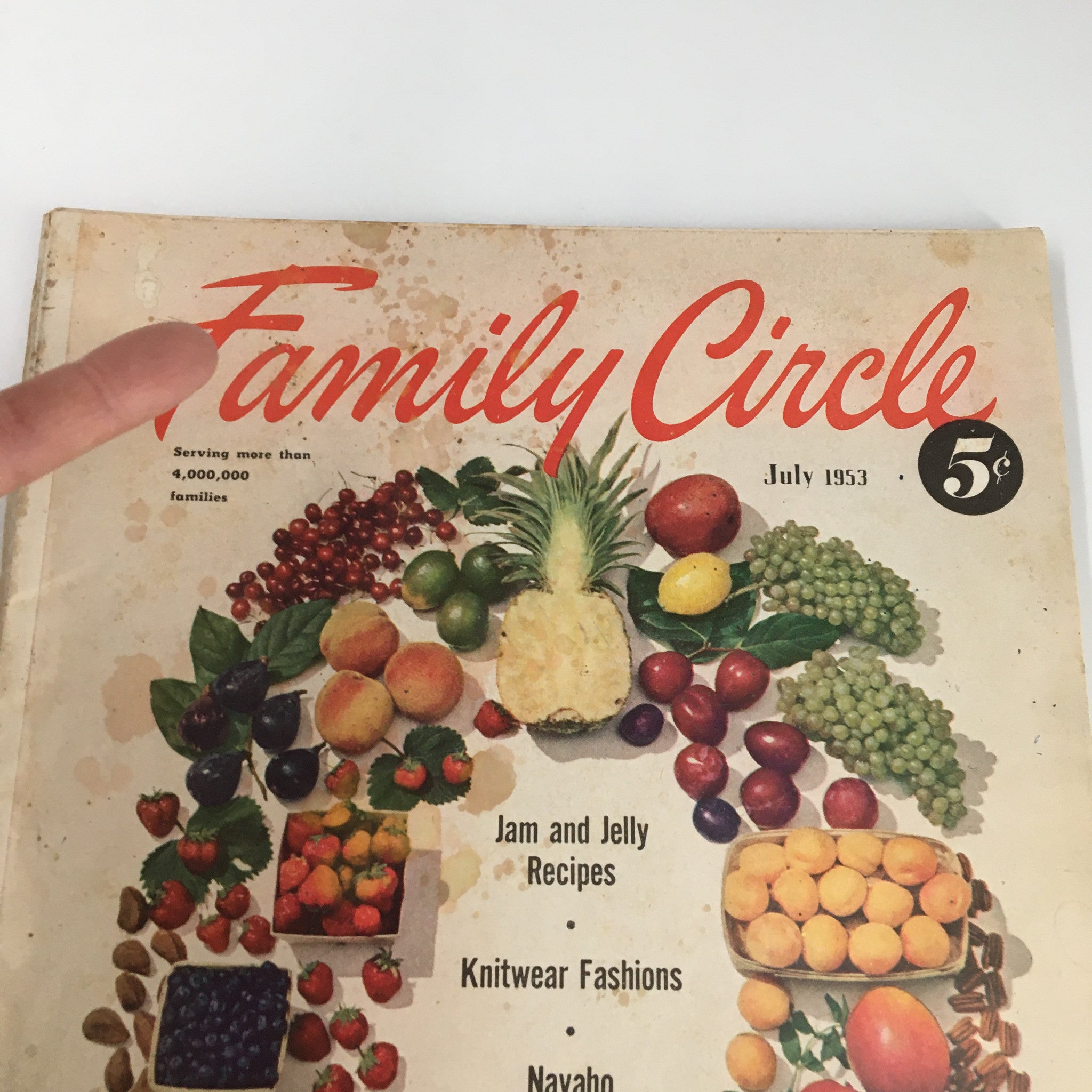 VTG Family Circle Magazine July 1953 Navaho Sand Painting & Fruit Pies No Label