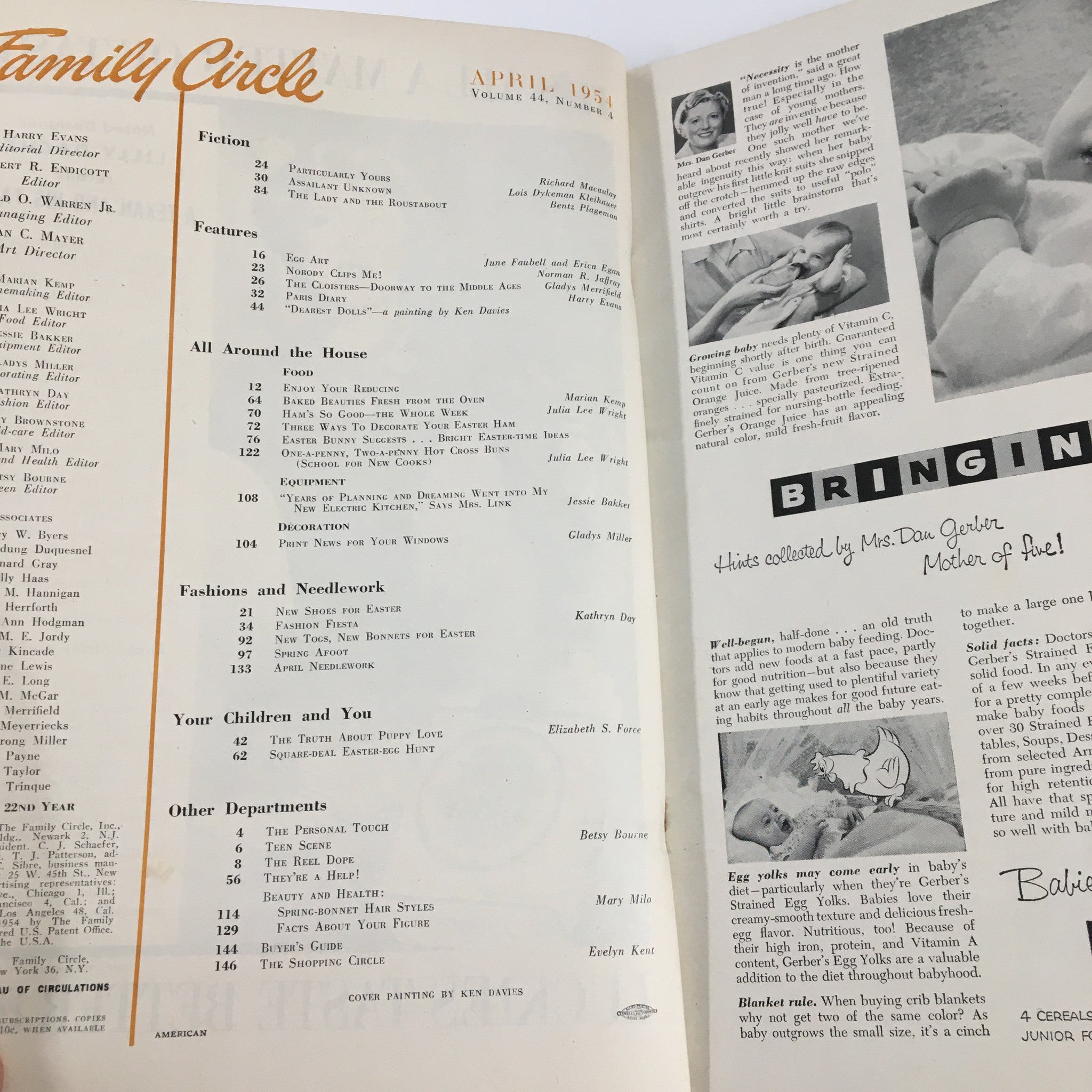 VTG Family Circle Magazine April 1954 Egg-Decorating Ideas No Label