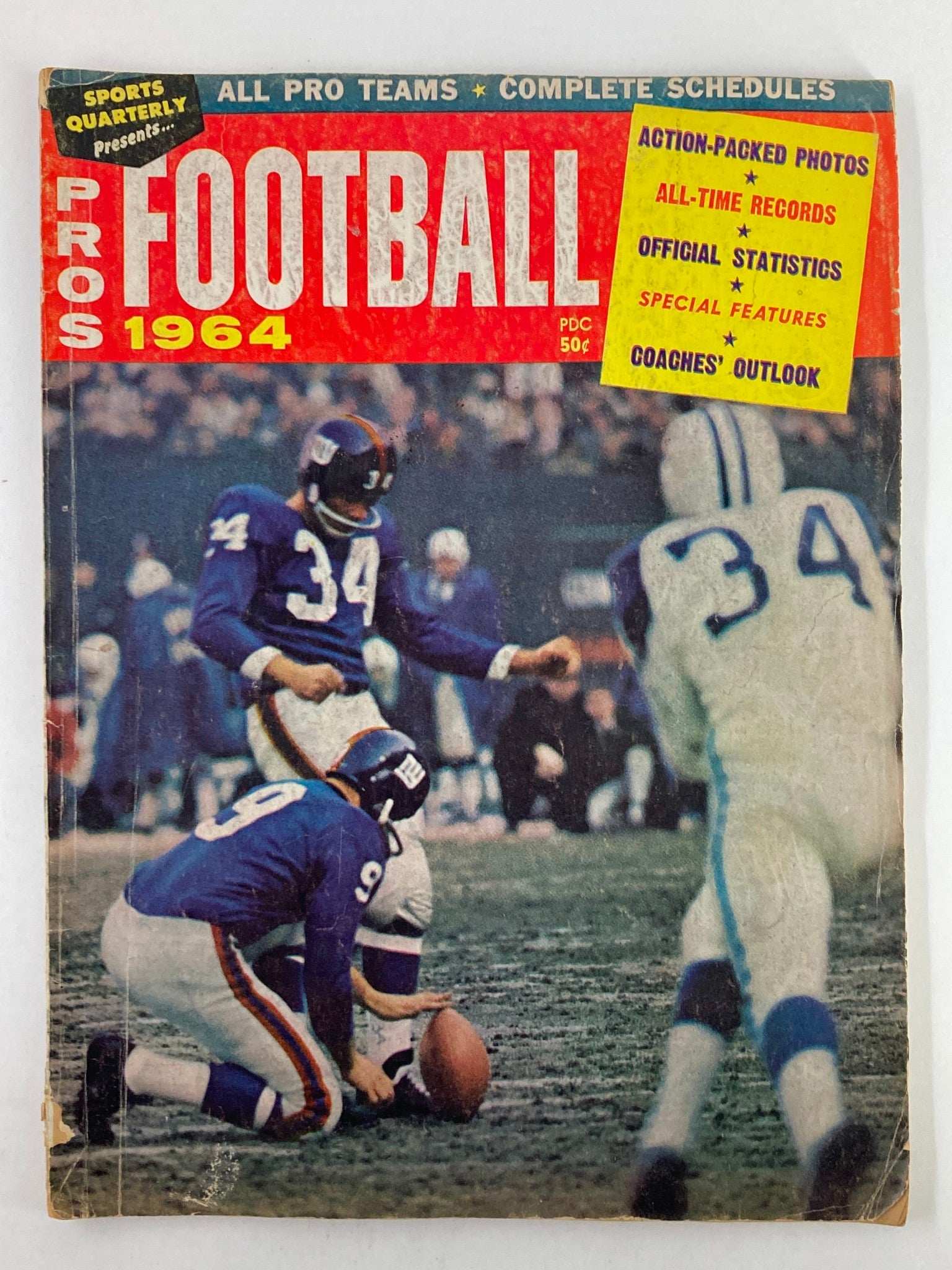 VTG Sports Quarterly Magazine Pros Football 1964 Official Statistics No Label