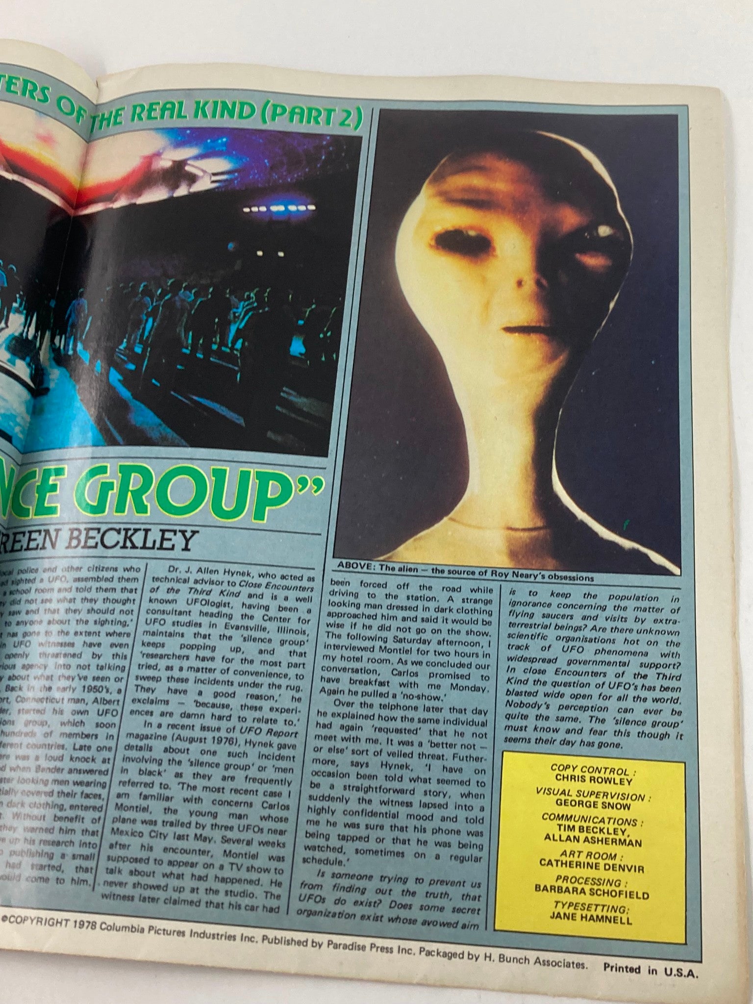 VTG 1978 Issue 2 Close Encounters of the Third Kind 'We Are Not Alone' No Label