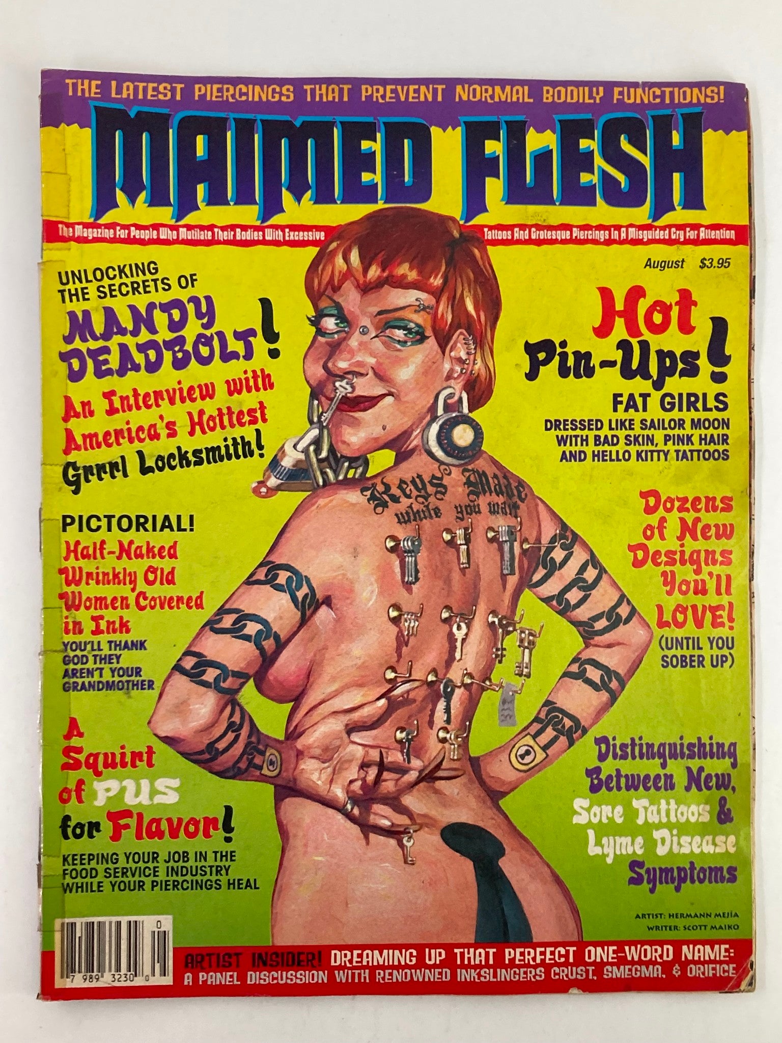 Maimed Flesh Magazine August 2000 Unlocking The Secrets Mandy Deadbolt No Label