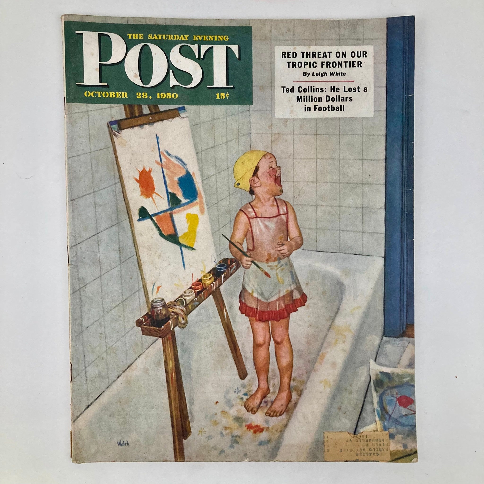 Saturday Evening Post Magazine October 28 1950 Illustrated Cover by Jack Welch