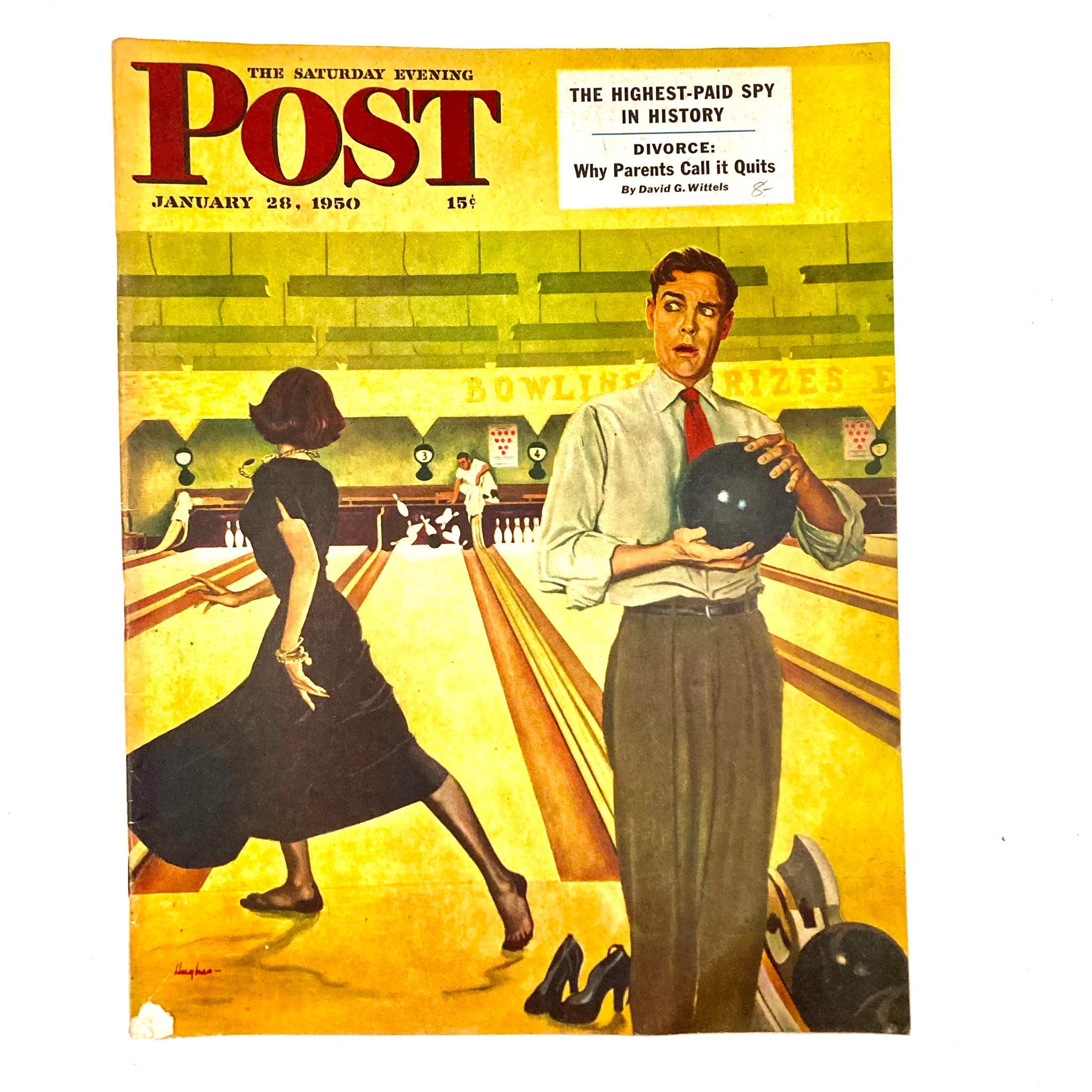 Saturday Evening Post Magazine January 28 1950 Illustrated Cover George Hughes