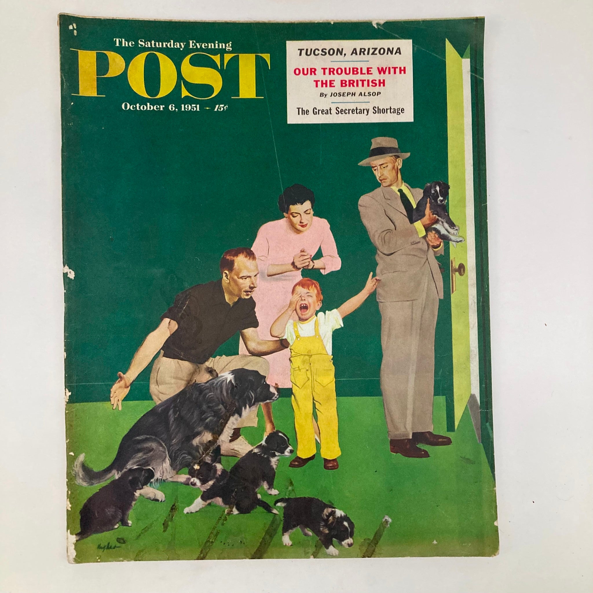 Saturday Evening Post Magazine October 6 1951 Illustrated Cover GD Interior