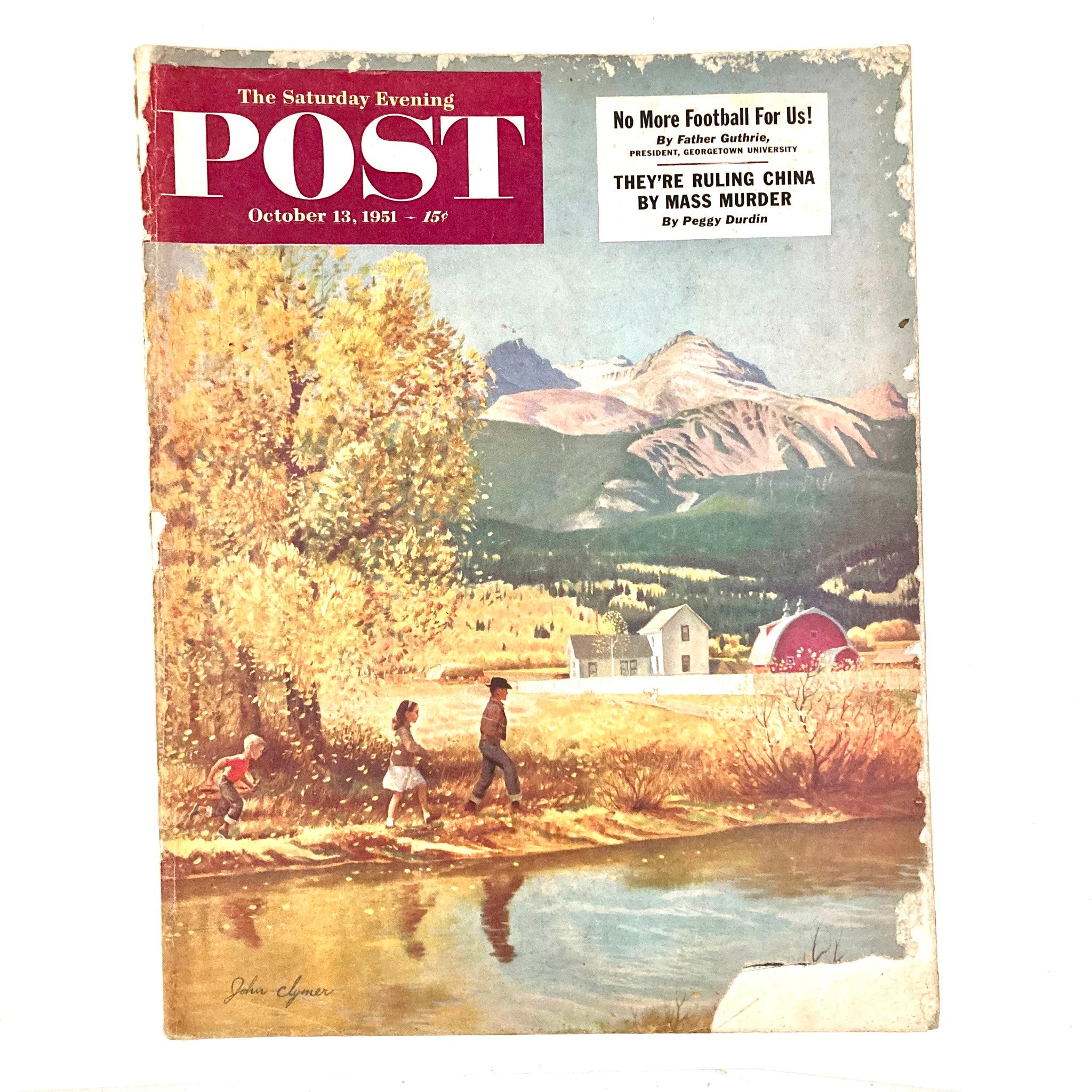 Saturday Evening Post October 13 1951 Illustrated Cover Magazine GD Interior