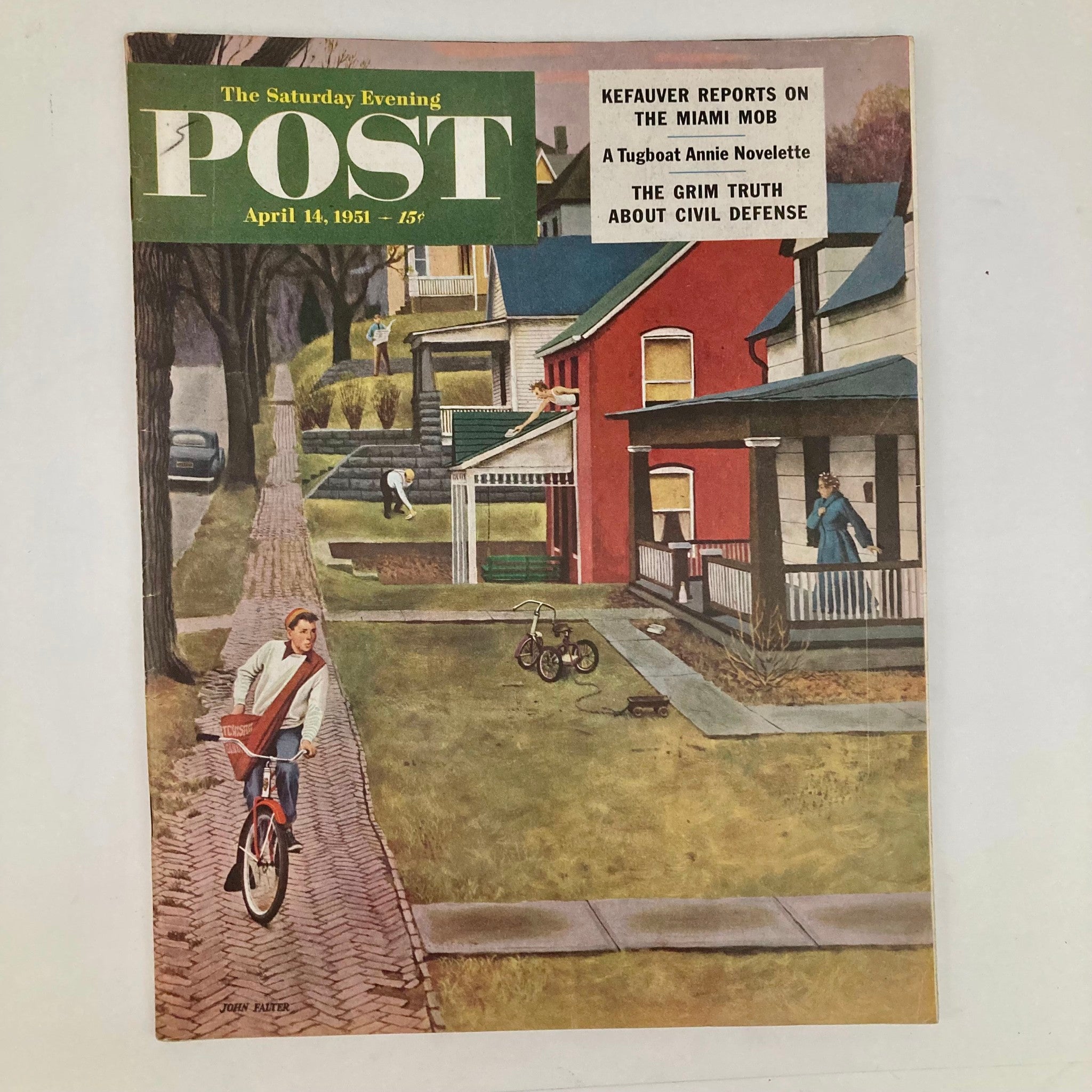 Saturday Evening Post Magazine April 14 1951 Illust Cover John Falter No Label