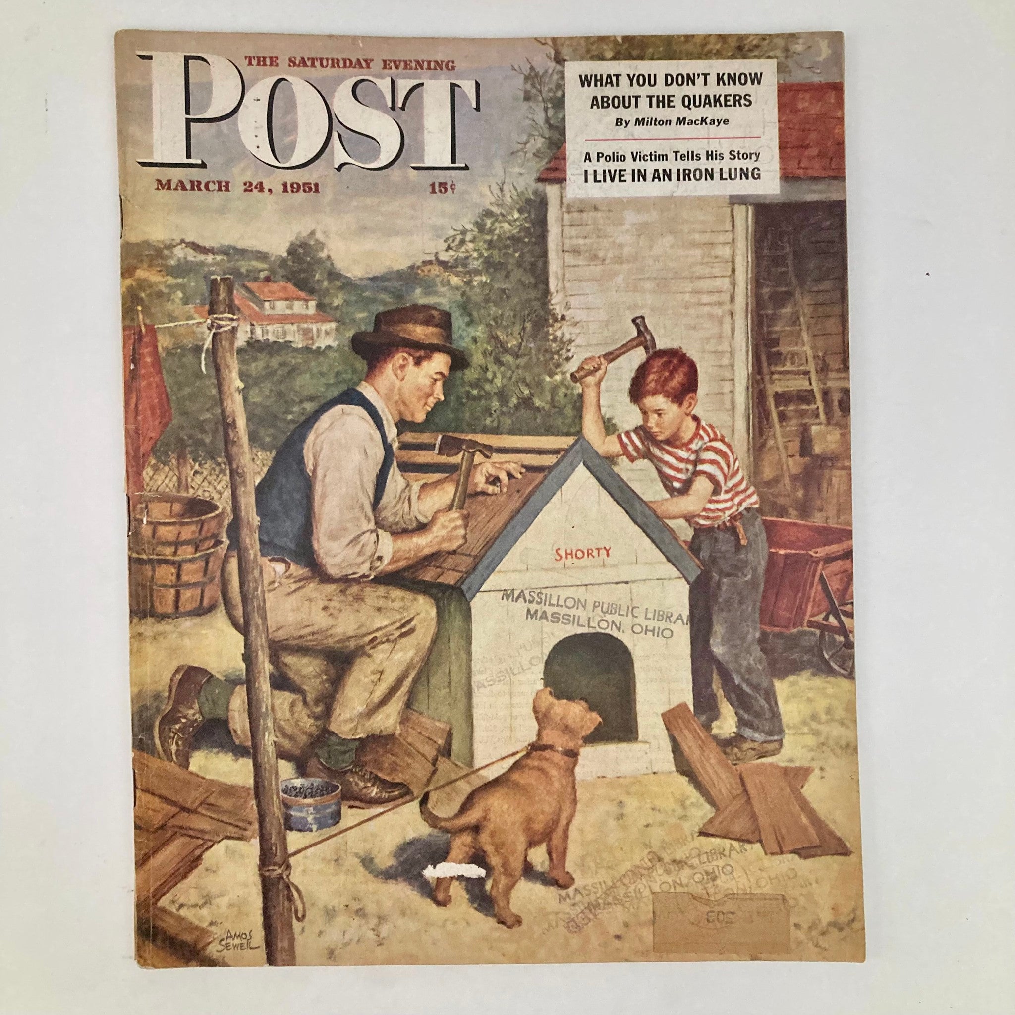 Saturday Evening Post Magazine March 24 1951 Illustrated Cover by Amos Sewell