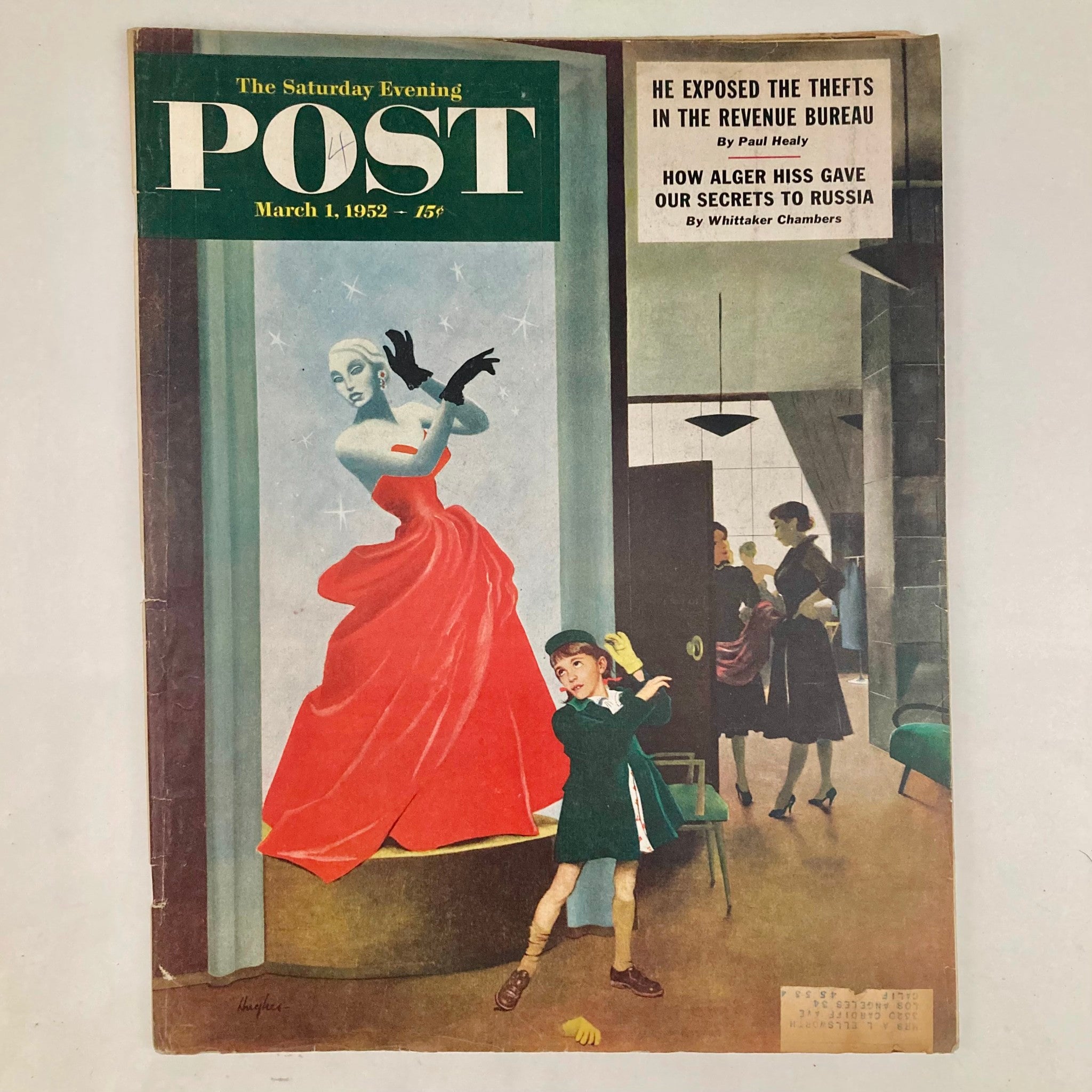 Saturday Evening Post Magazine March 1 1952 Illustrated Cover George Hughes