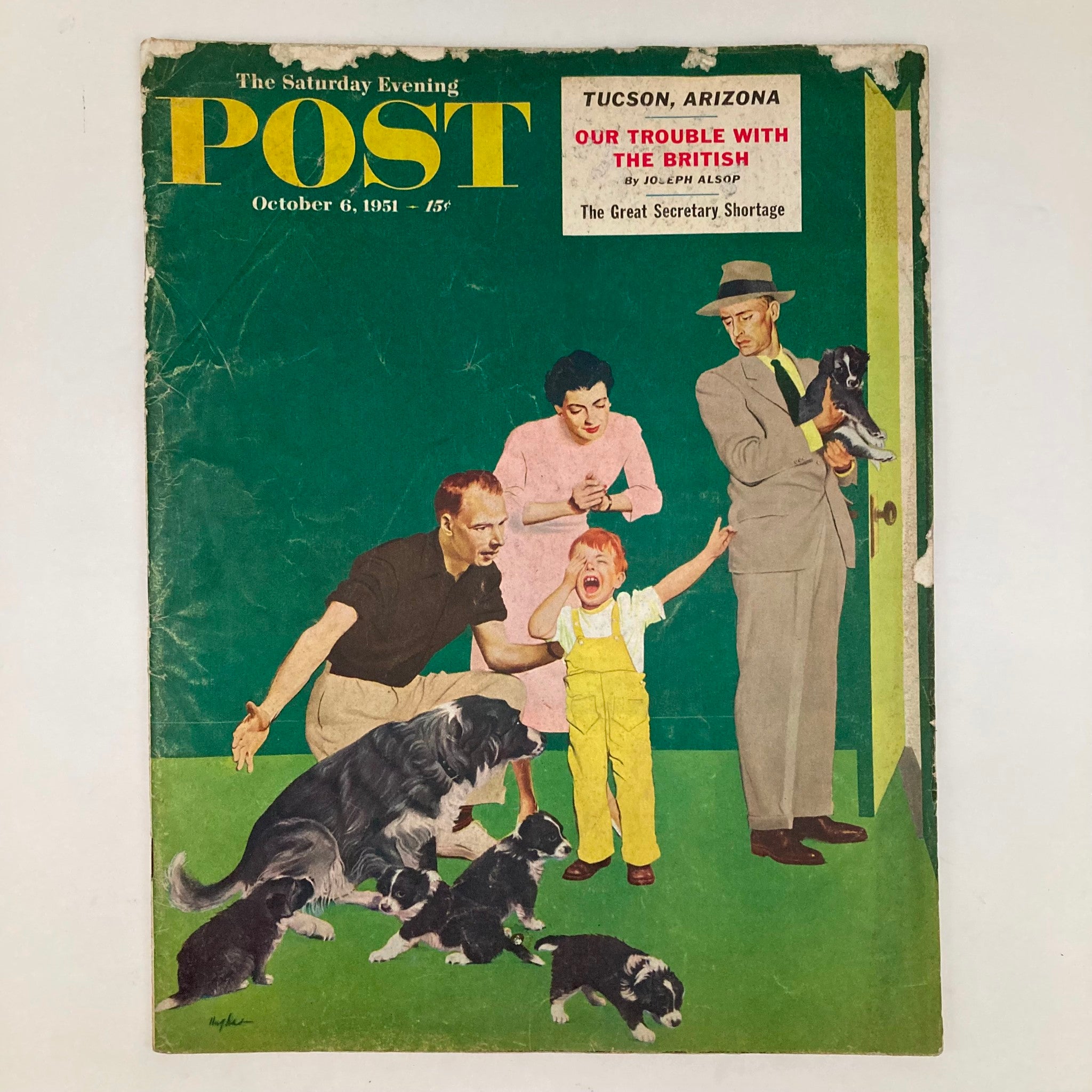 Saturday Evening Post Magazine October 6 1951 Illustrated Cover Hughes No Label