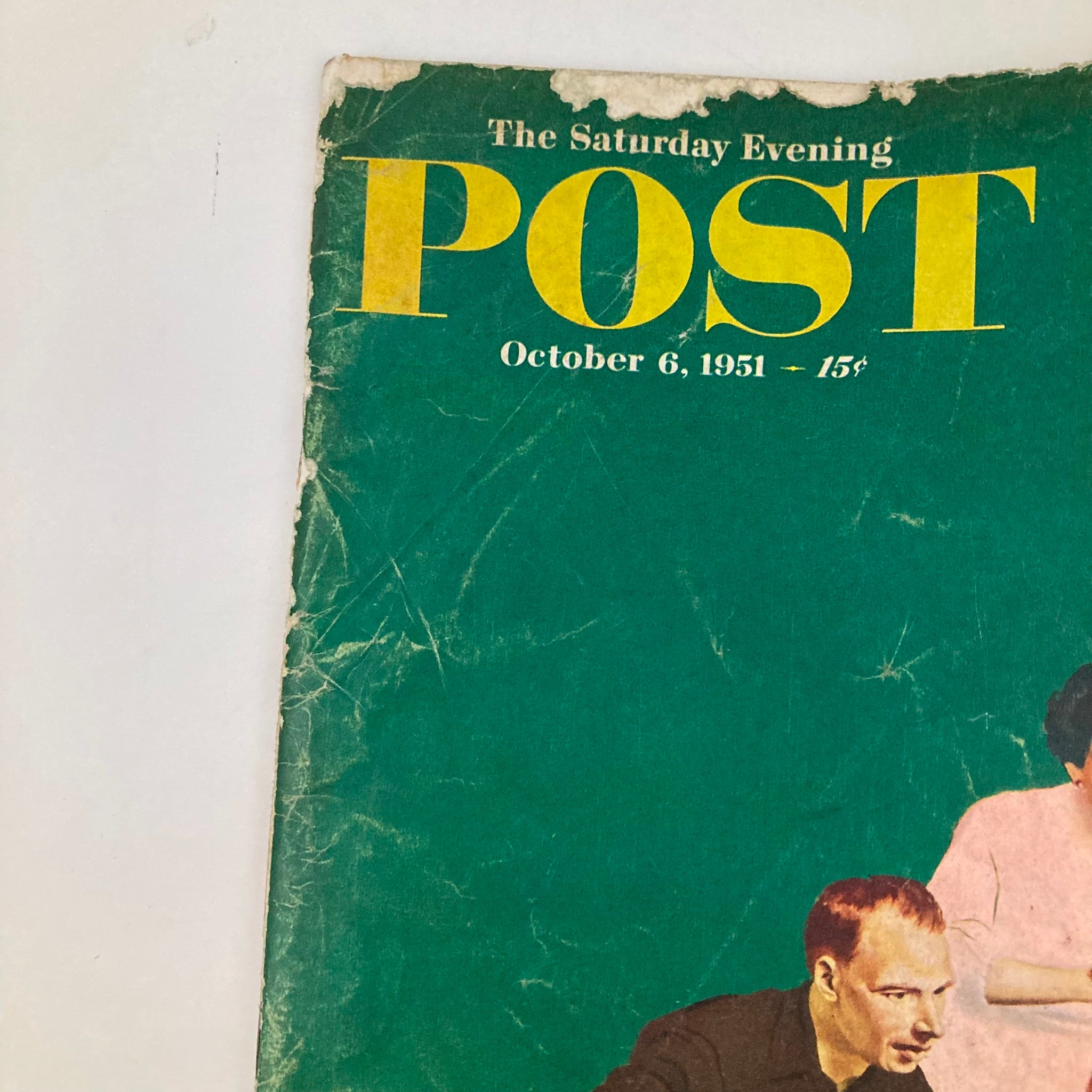 Saturday Evening Post Magazine October 6 1951 Illustrated Cover Hughes No Label