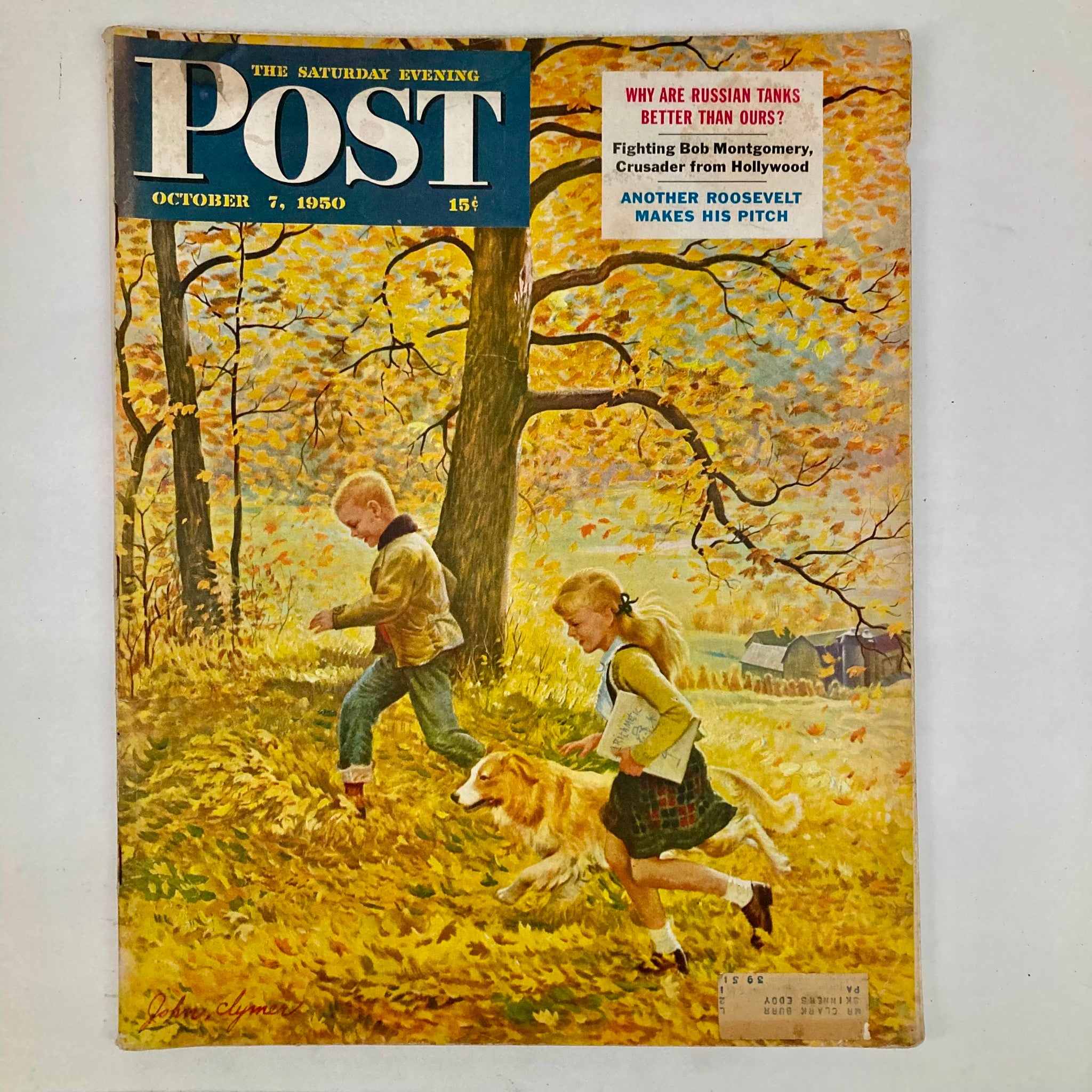 Saturday Evening Post Magazine October 7 1950 Illustrated Cover by John Clymer