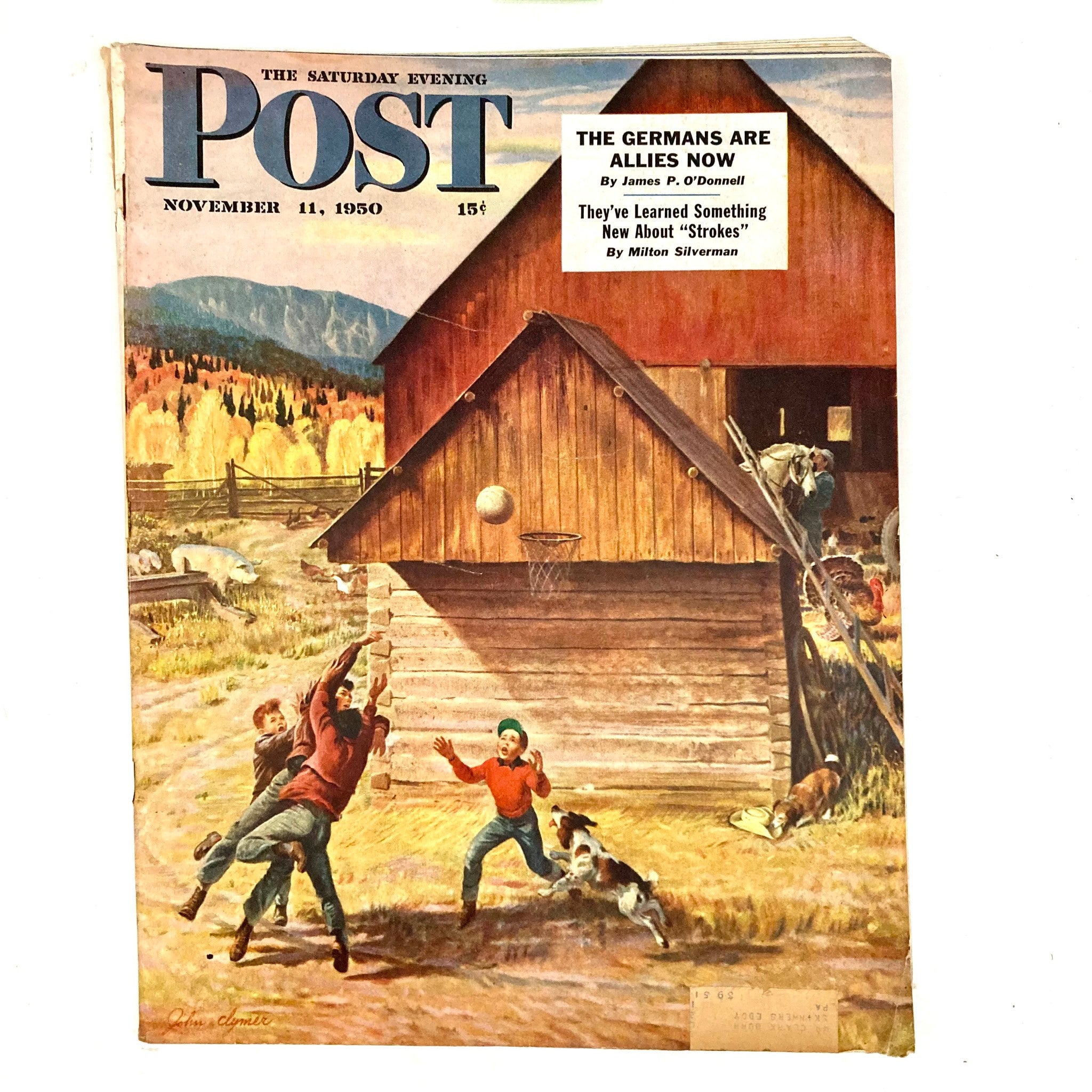 Saturday Evening Post Magazine November 11 1950 Illustrated Cover John Clymer