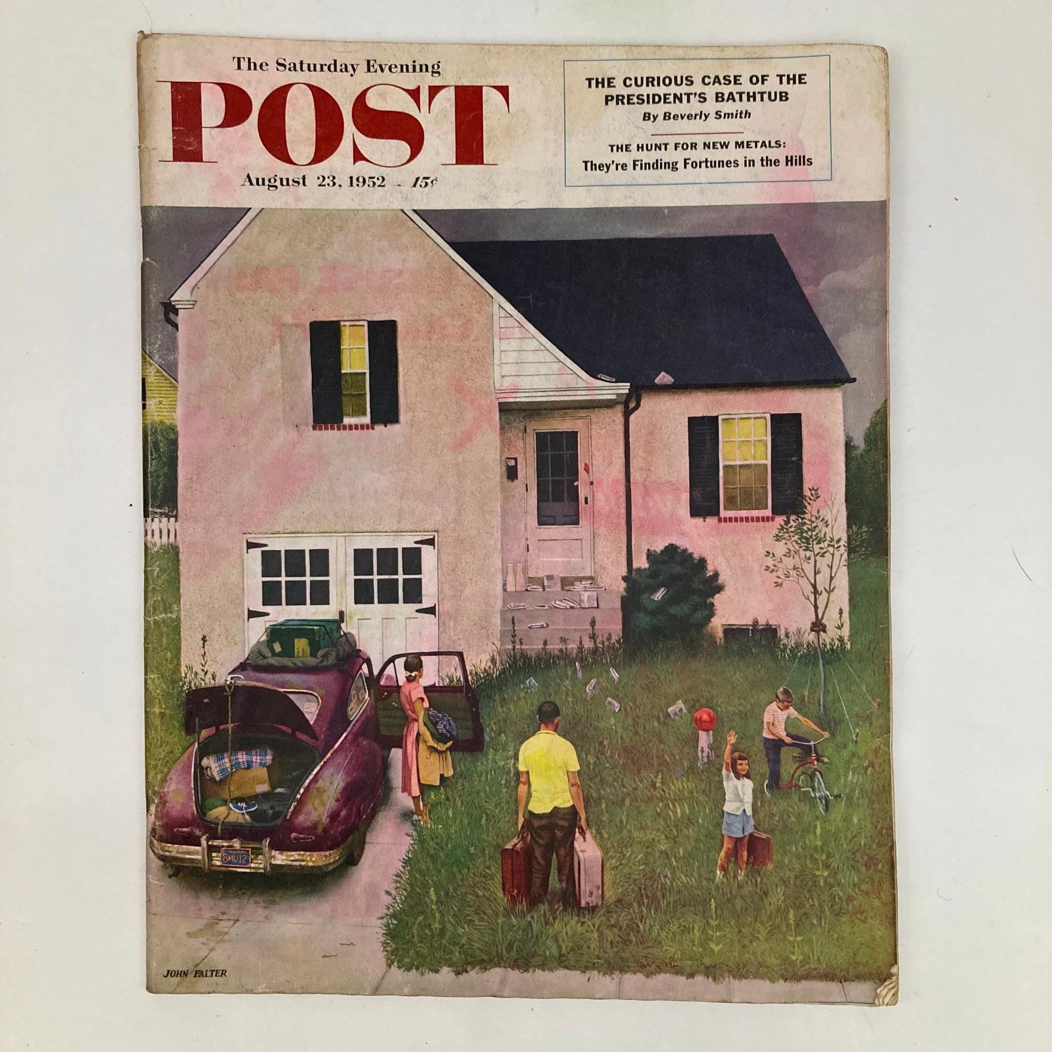 Saturday Evening Post Magazine August 23 1952 Illustrated Cover Falter No Label