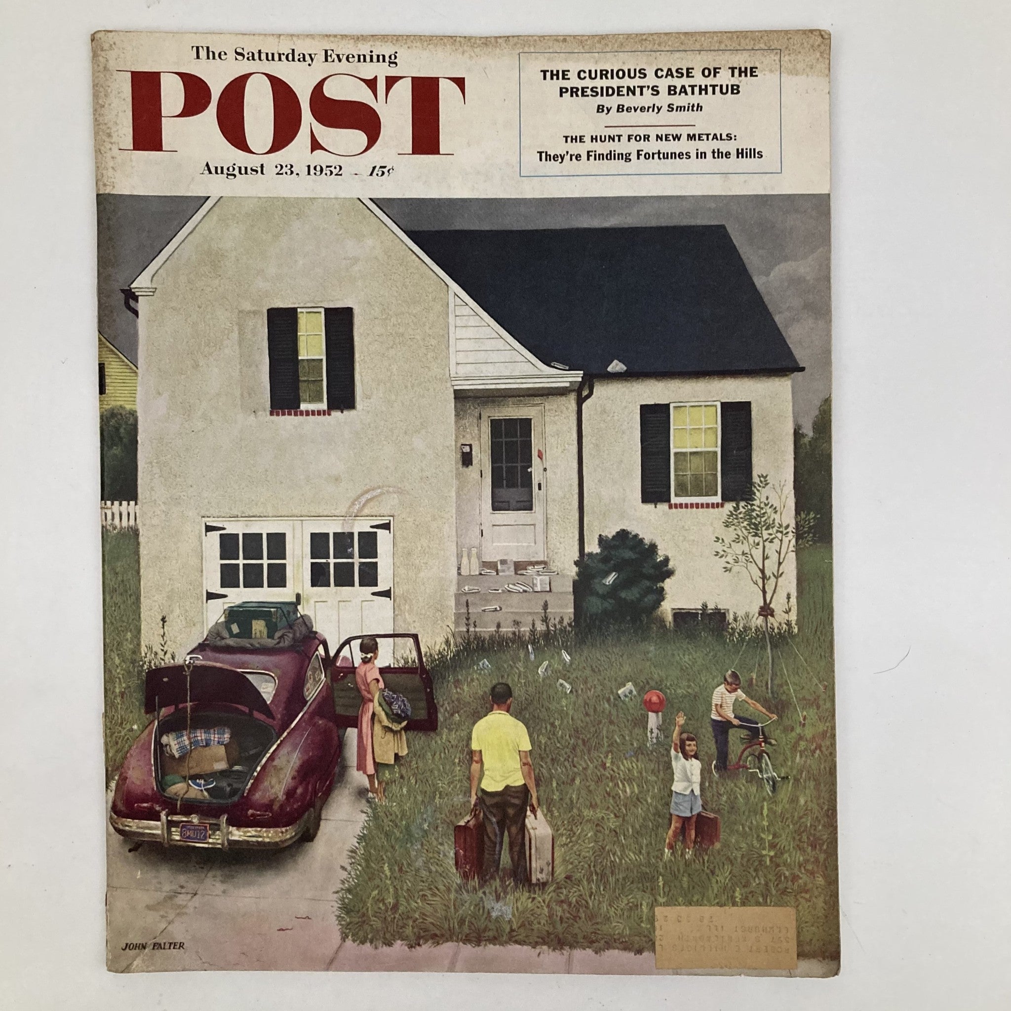 Saturday Evening Post Magazine August 23 1952 Illustrated Cover John Falter