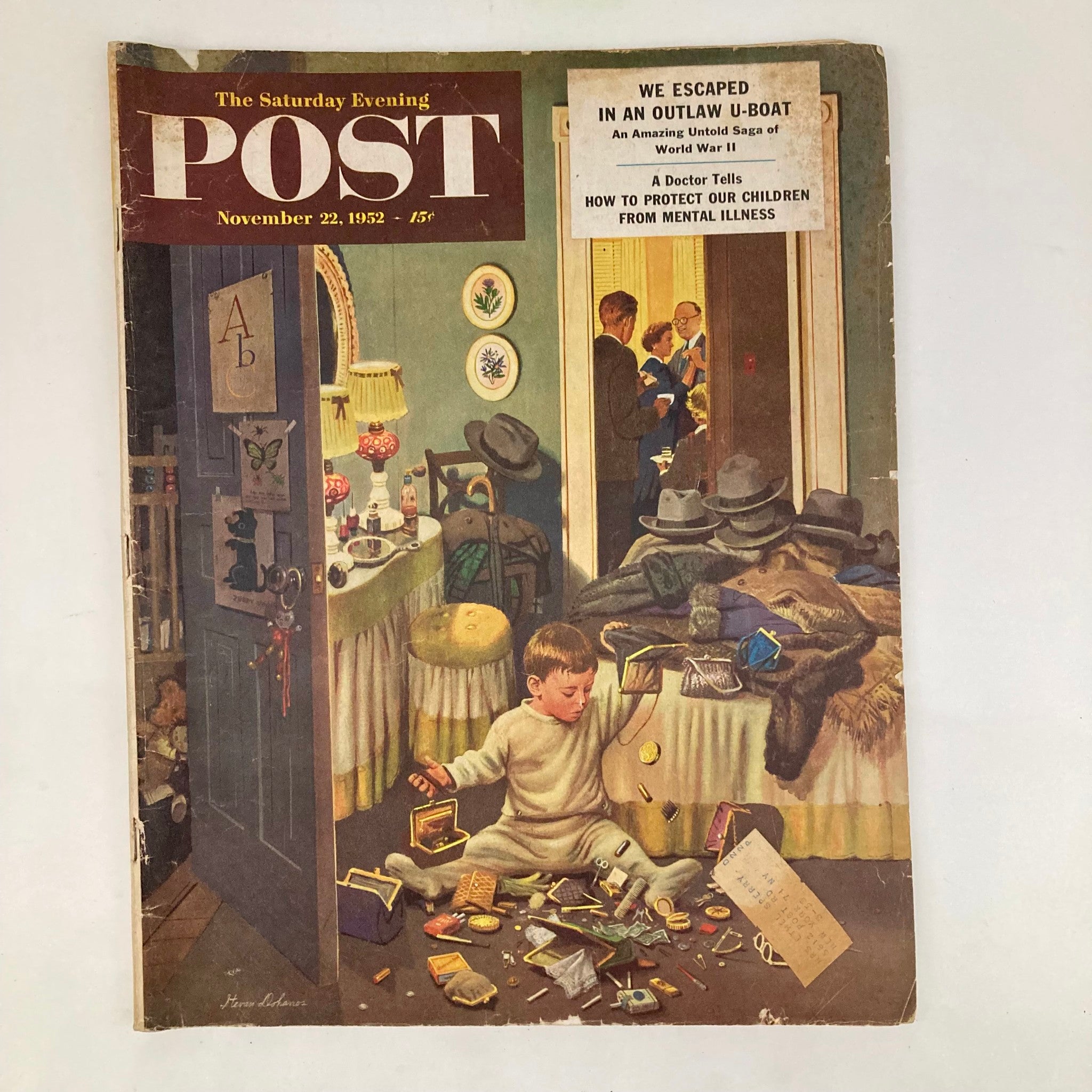 Saturday Evening Post Magazine November 22 1952 Hats & Coats - Stevan Dohanos