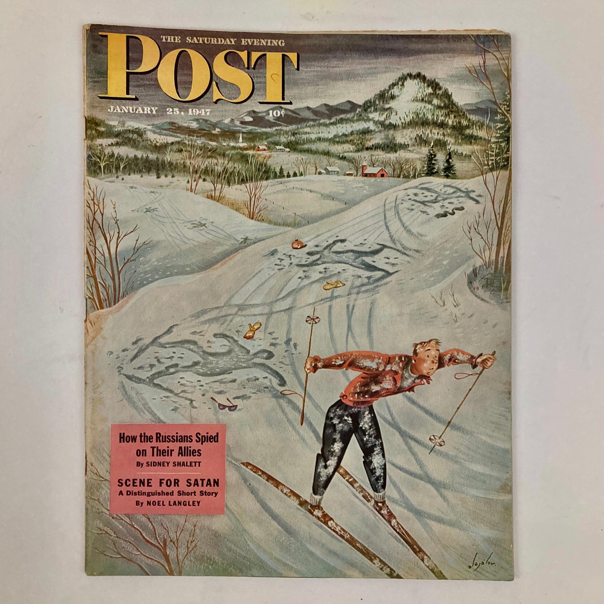 Saturday Evening Post Magazine January 25 1947 Big Bromley - Alajalov No Label