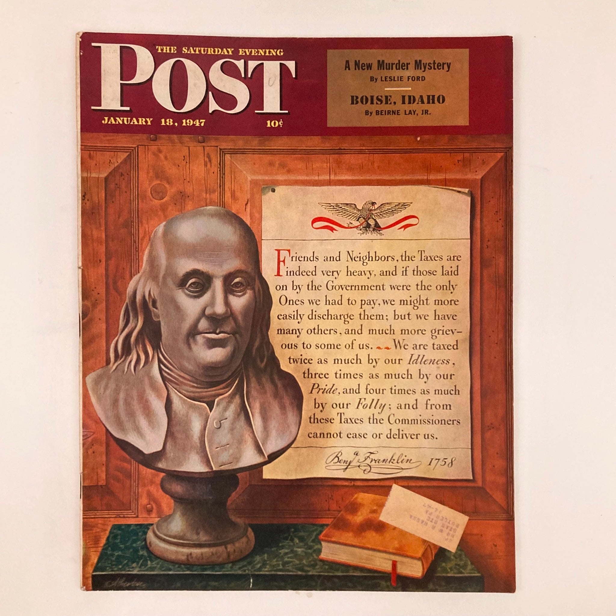 Saturday Evening Post Magazine January 18 1947 Franklin's Letter - John Atherton