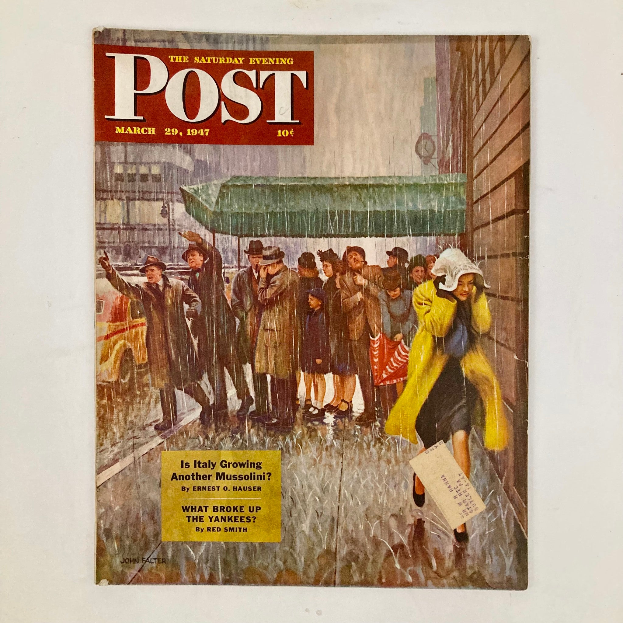 Saturday Evening Post Magazine March 29 1947 Big-City Scene - John Falter