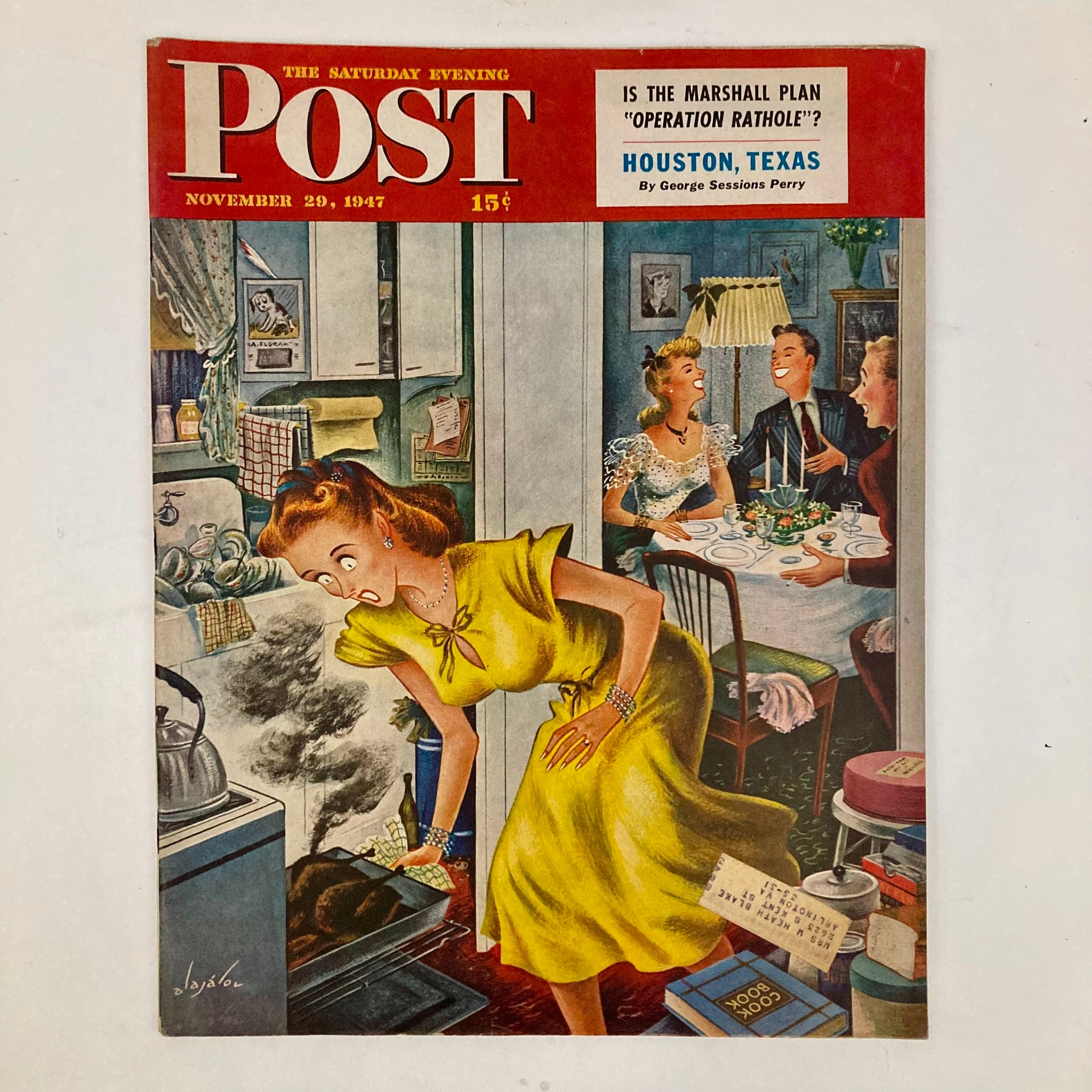 Saturday Evening Post Magazine November 29 1947 Thanksgiving Cover - Alajalov