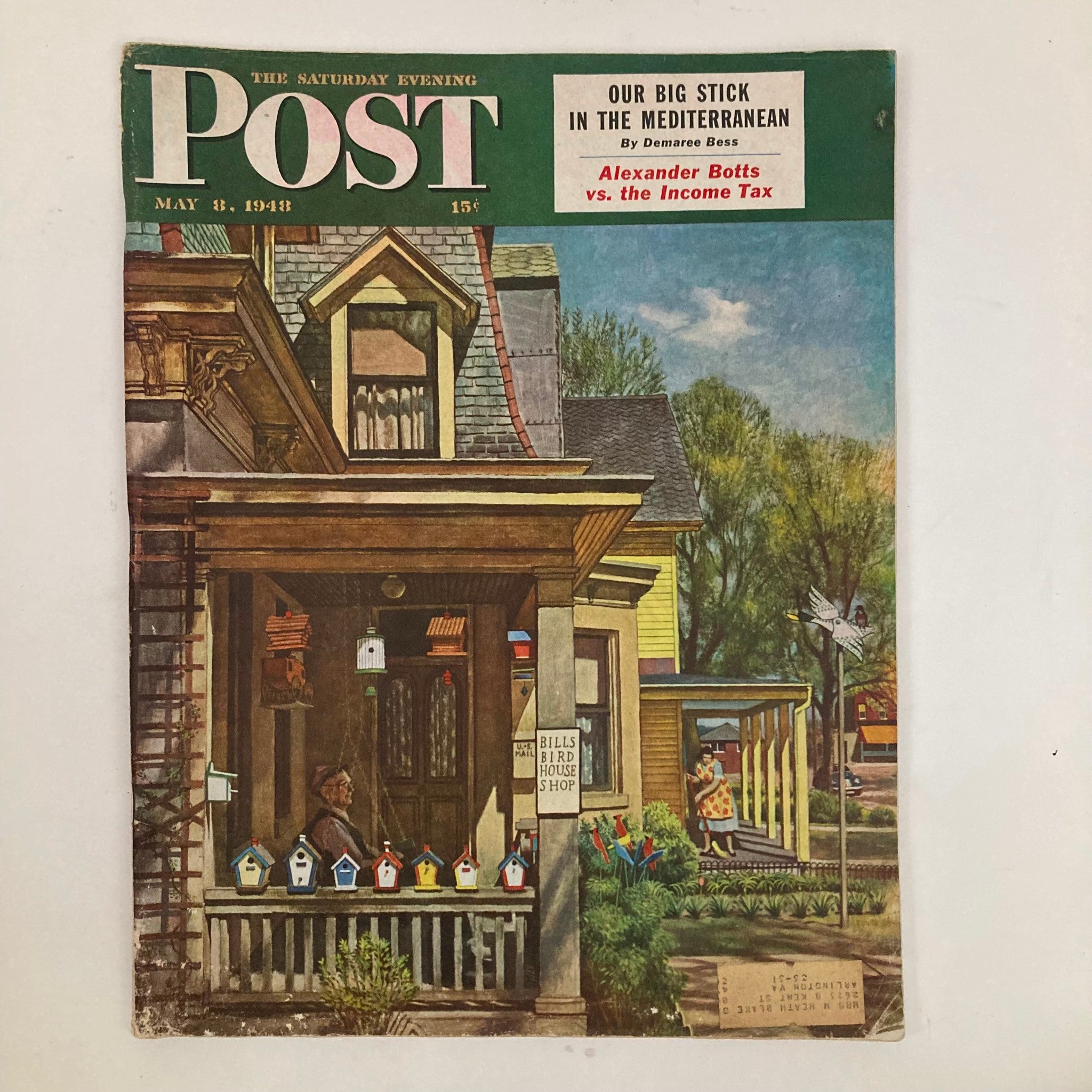 Saturday Evening Post Magazine May 8 1948 Bill, Birdhouse Builder - John Falter