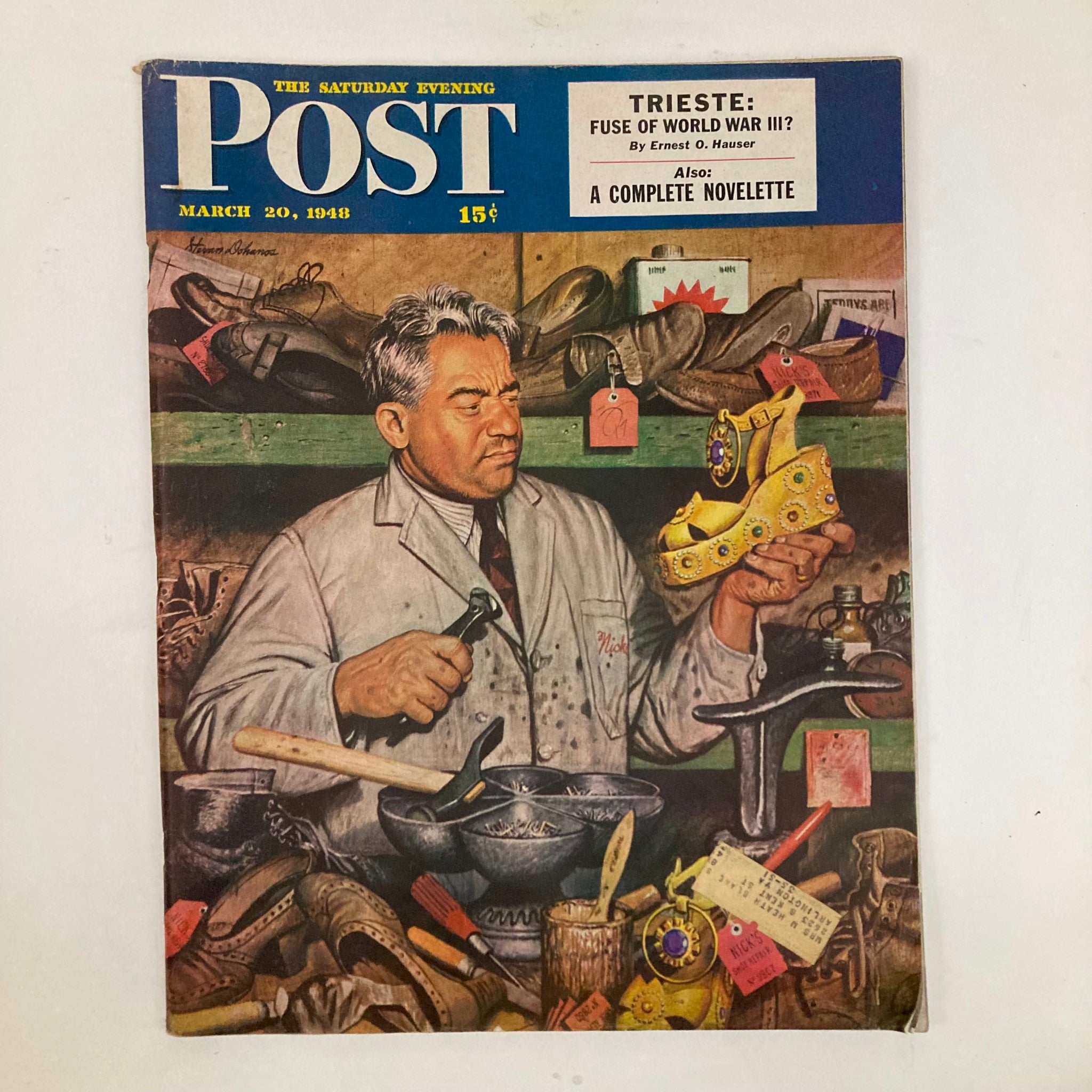 Saturday Evening Post Magazine March 20 1948 Nick Germania - Stevan Dohanos