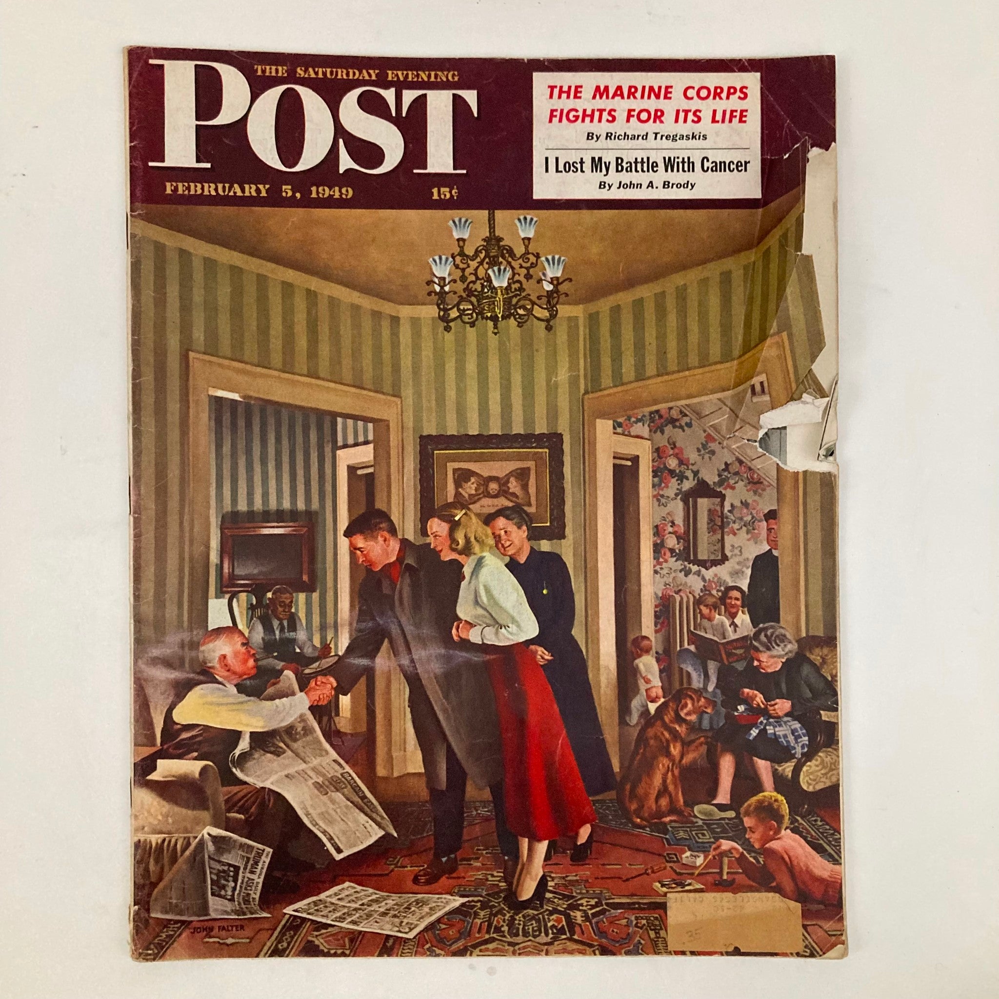 Saturday Evening Post Magazine February 5 1949 Inspection - Falter GD Interior