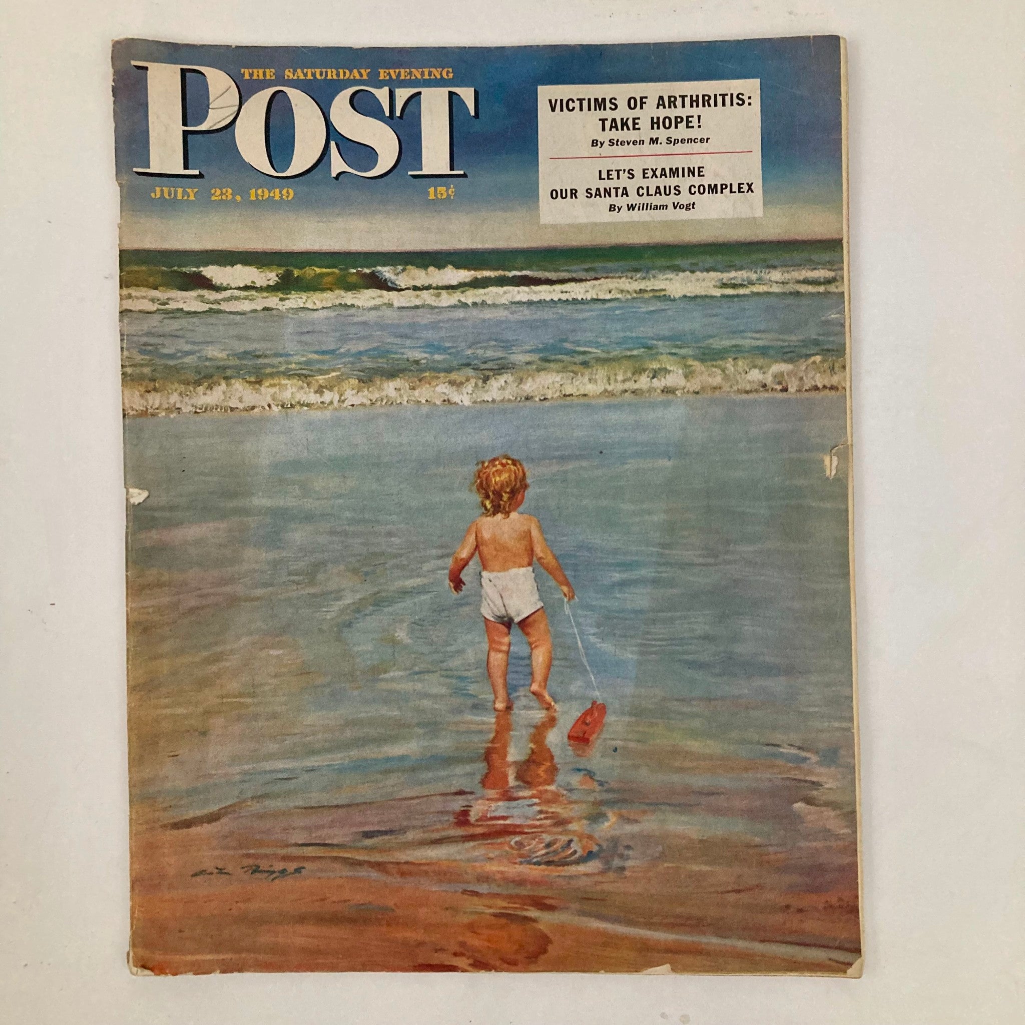 Saturday Evening Post Magazine July 23 1949 Folly Beach - Briggs No Label