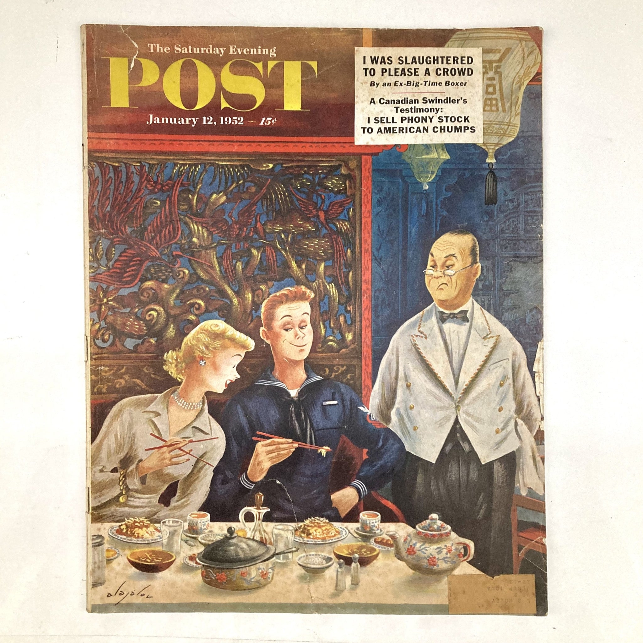 Saturday Evening Post Magazine January 12 1952 Constantin Alajalov - GD Interior