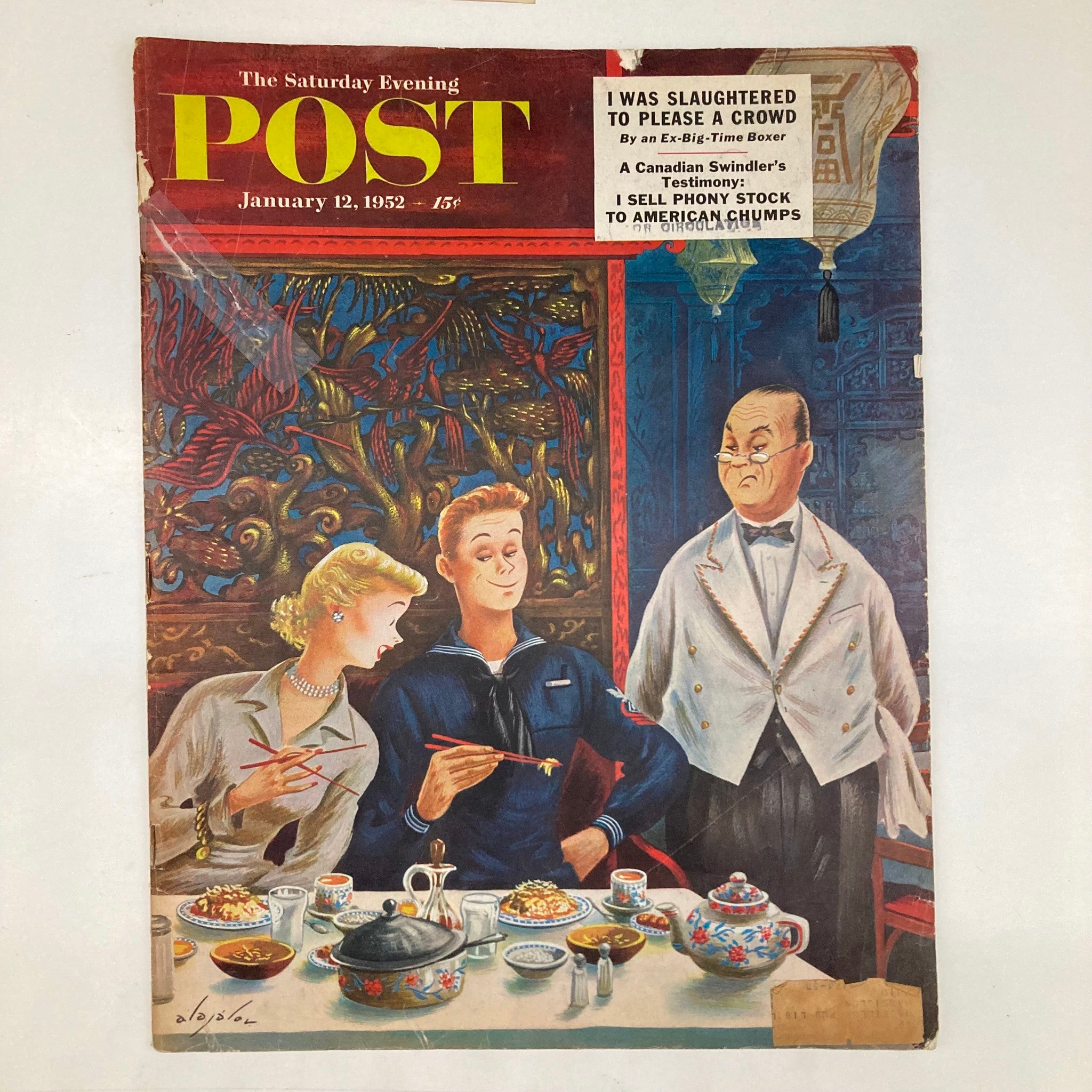 Saturday Evening Post Magazine January 12 1952 Illust - Alajalov GD Interior