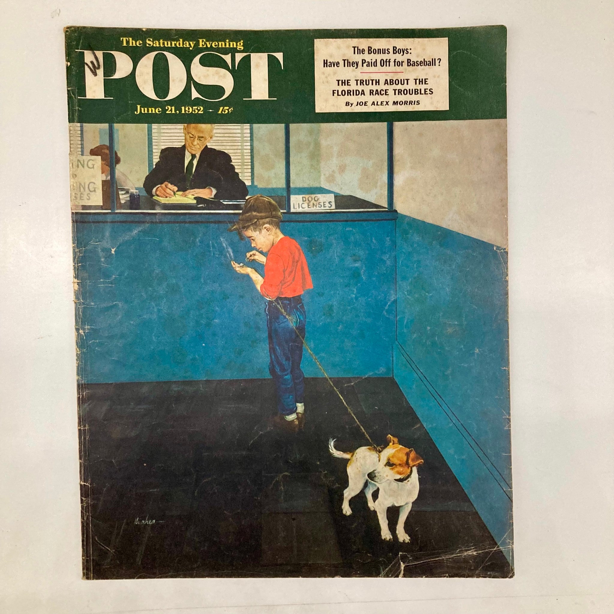 Saturday Evening Post Magazine June 21 1952 Dog Licenses - Hughes GD Interior