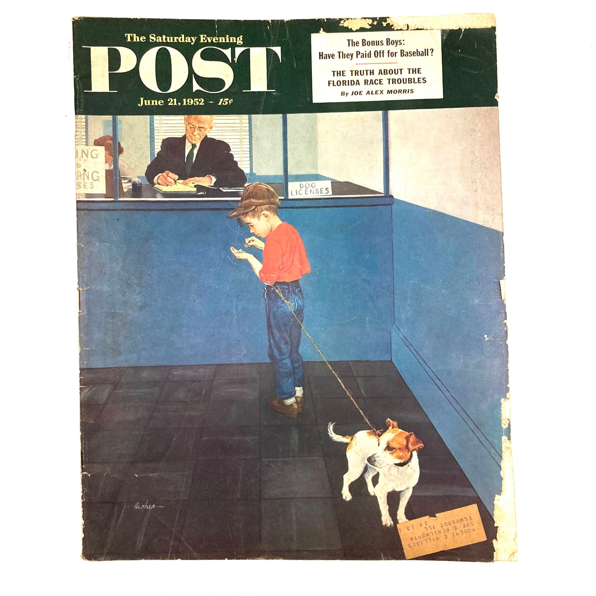 Saturday Evening Post Magazine June 21 1952 Harry and Dog - Hughes GD Interior