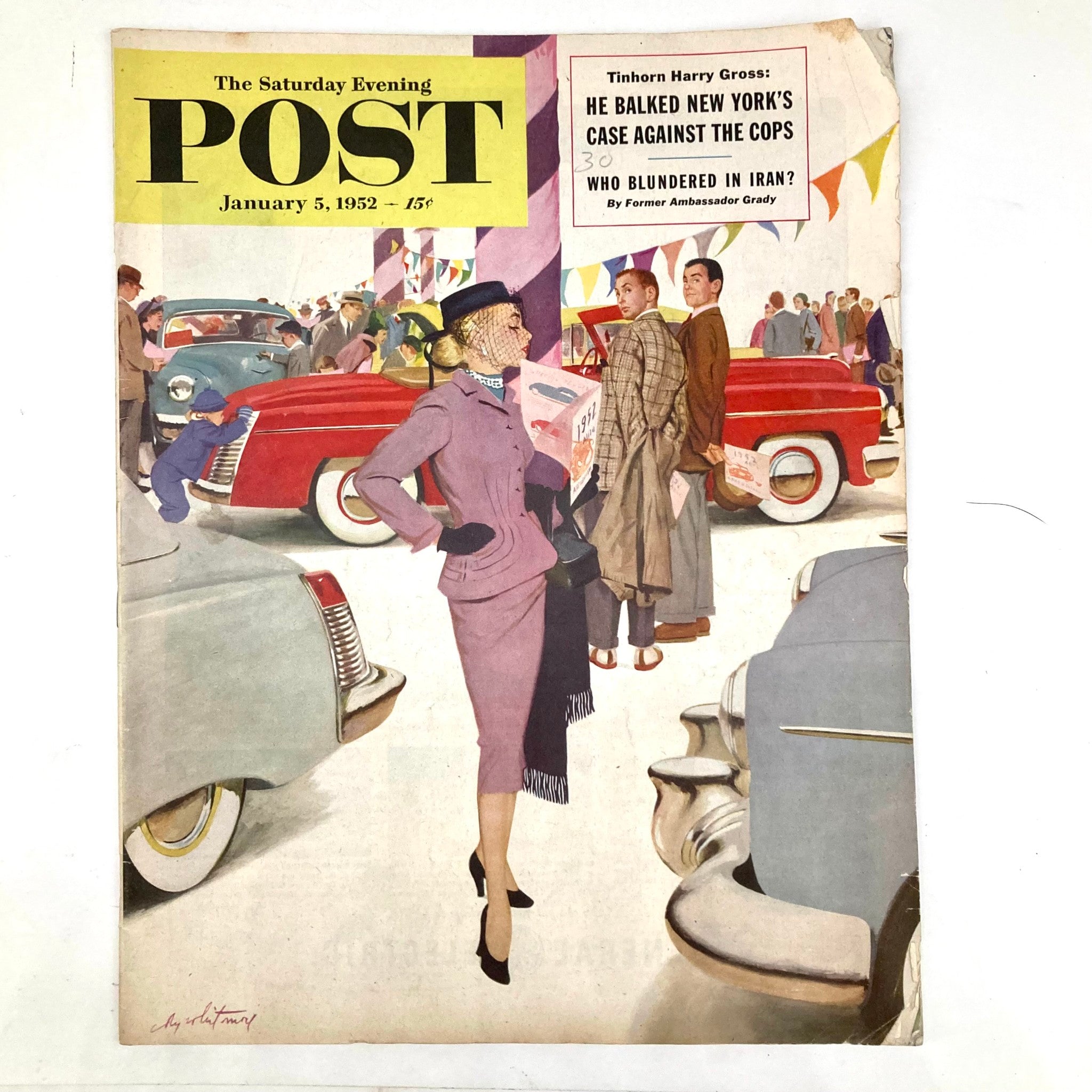 Saturday Evening Post Magazine January 5 1952 That Lady - Coby Whitmore No Label