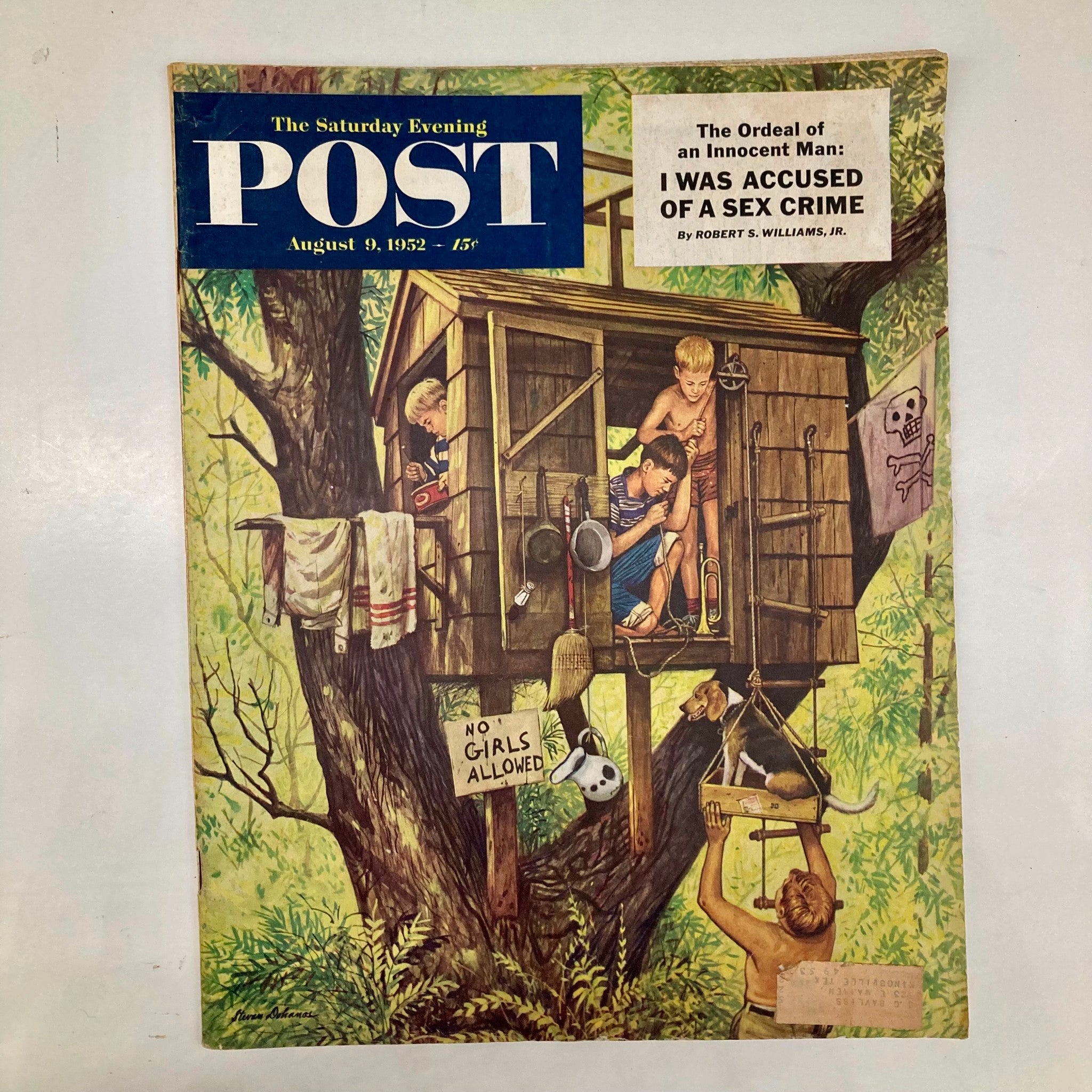 Saturday Evening Post Magazine August 9 1952 Tree House - Stevan Dohanos