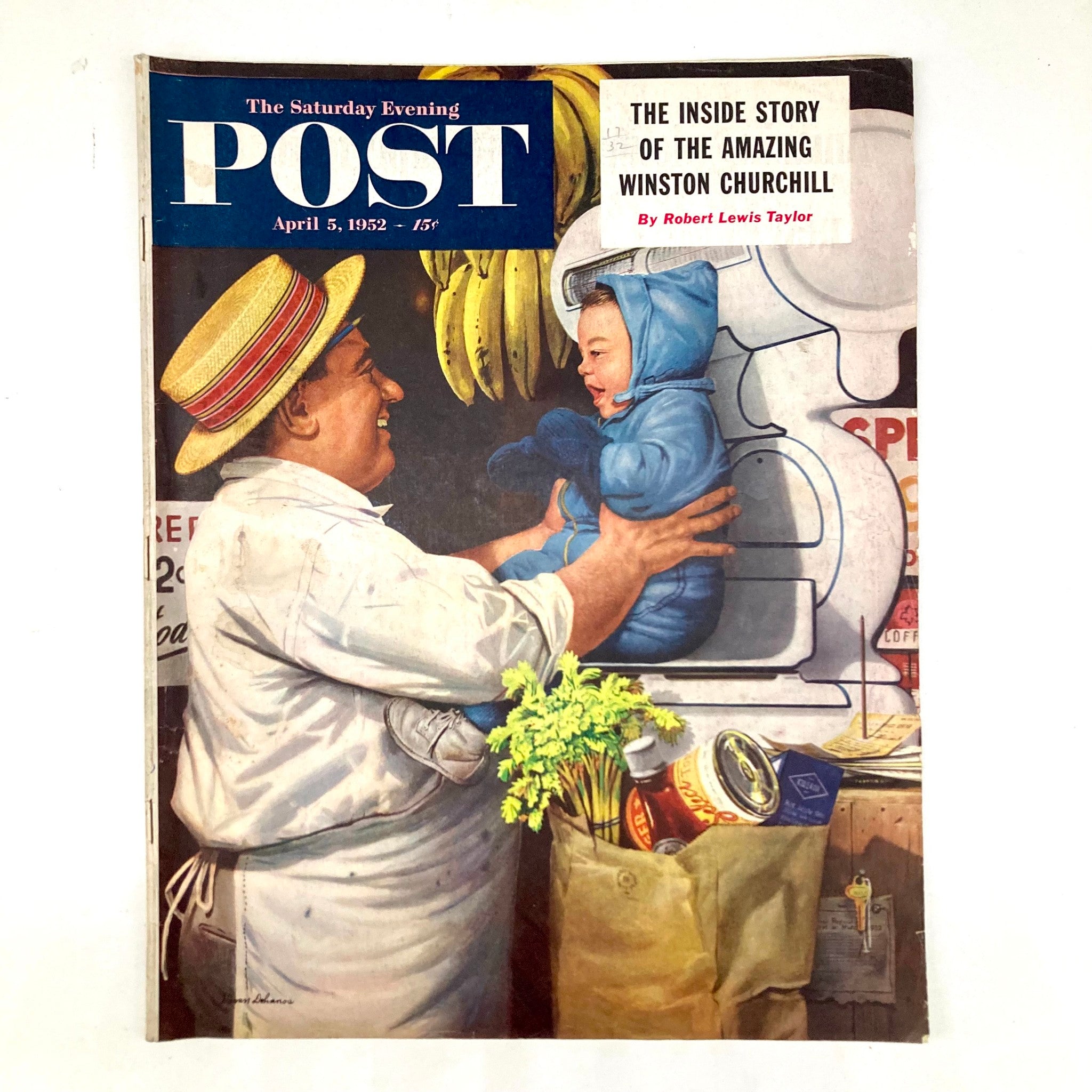 Saturday Evening Post Magazine April 5 1952 Dohanos - No Label GD Interior