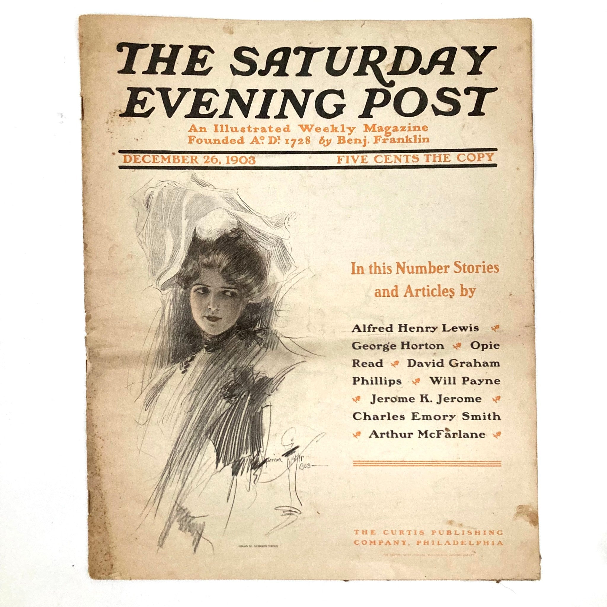 Saturday Evening Post Magazine December 26 1903 Illust Cover H. Fisher No Label