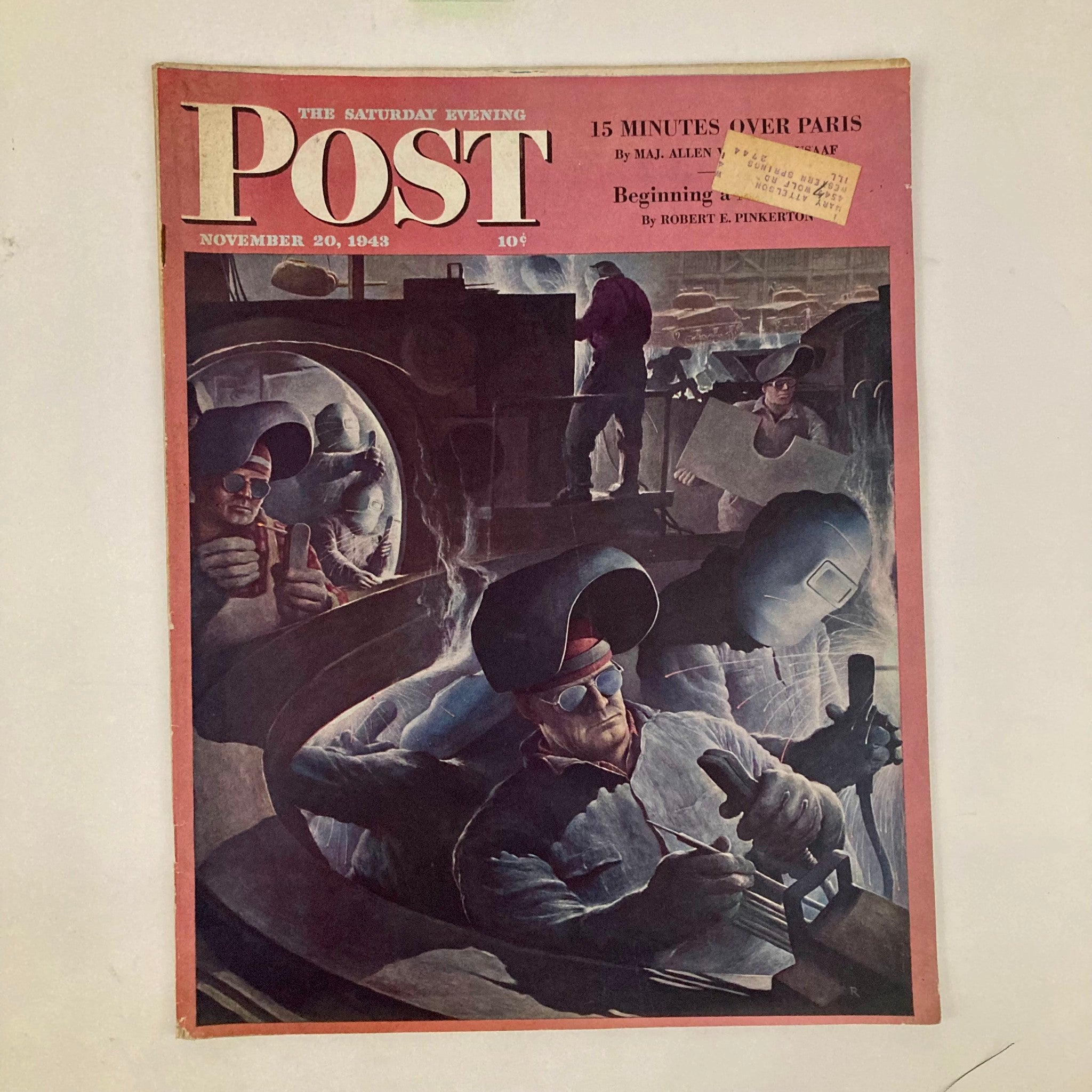 RES* Saturday Evening Post Magazine November 20 1943 Illustrated Cover