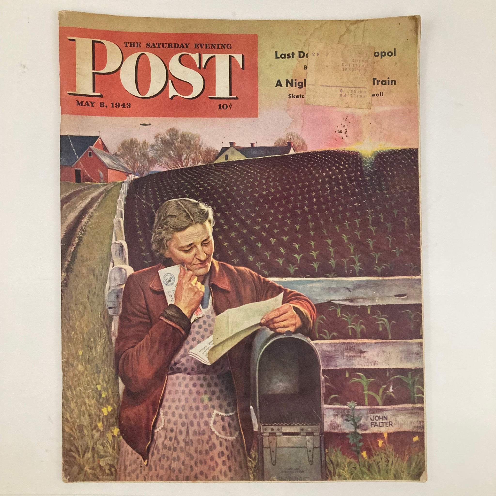 Saturday Evening Post Magazine May 8 1943 Illustrated Cover John Falter