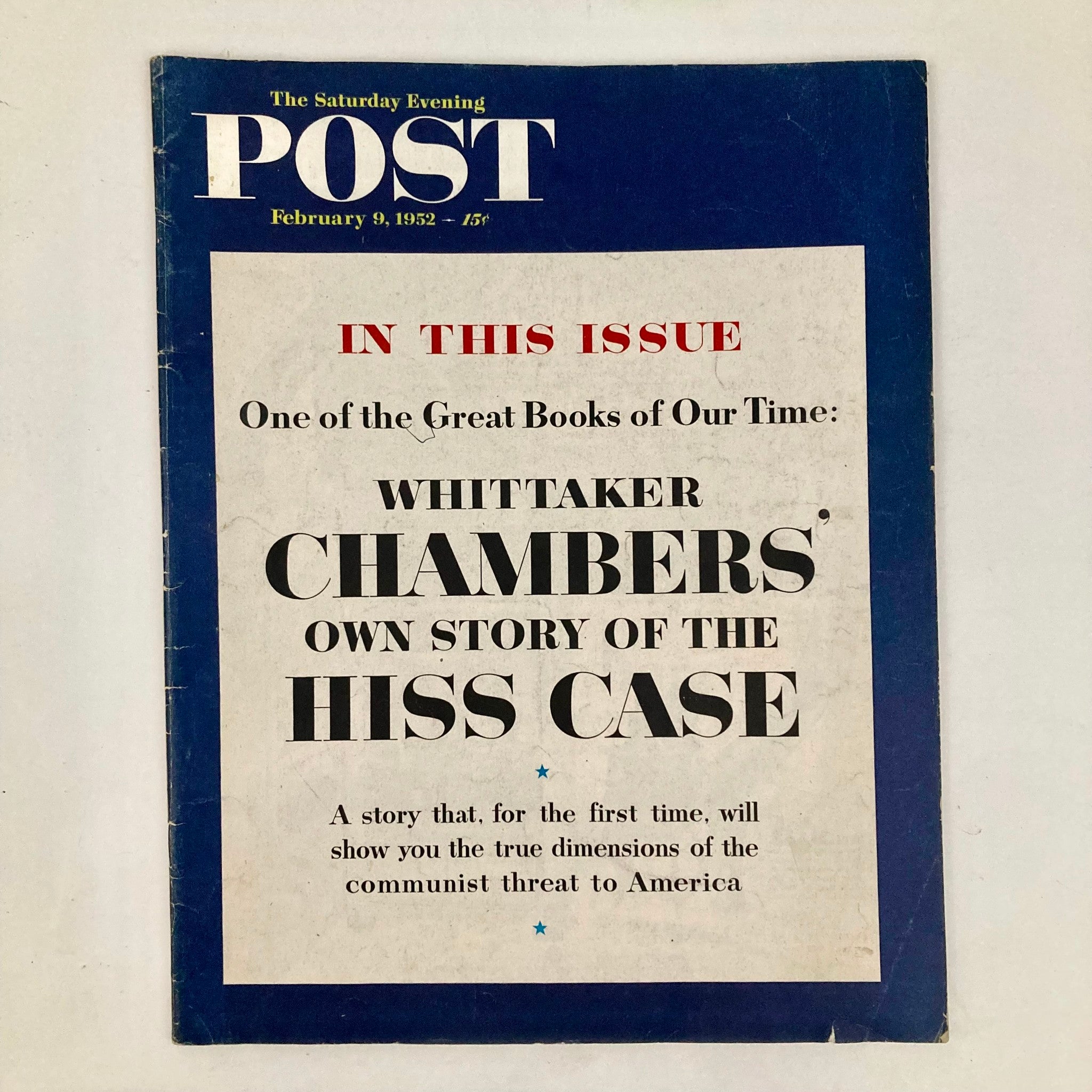 Saturday Evening Post Magazine February 9 1952 Hiss Case - Frank Kilker No Label