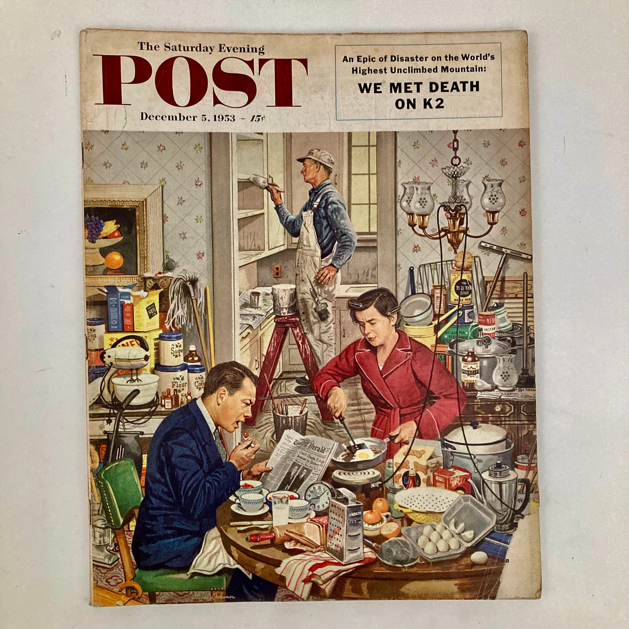 Saturday Evening Post Magazine December 3 1953 Dohanos No Label GD Interior