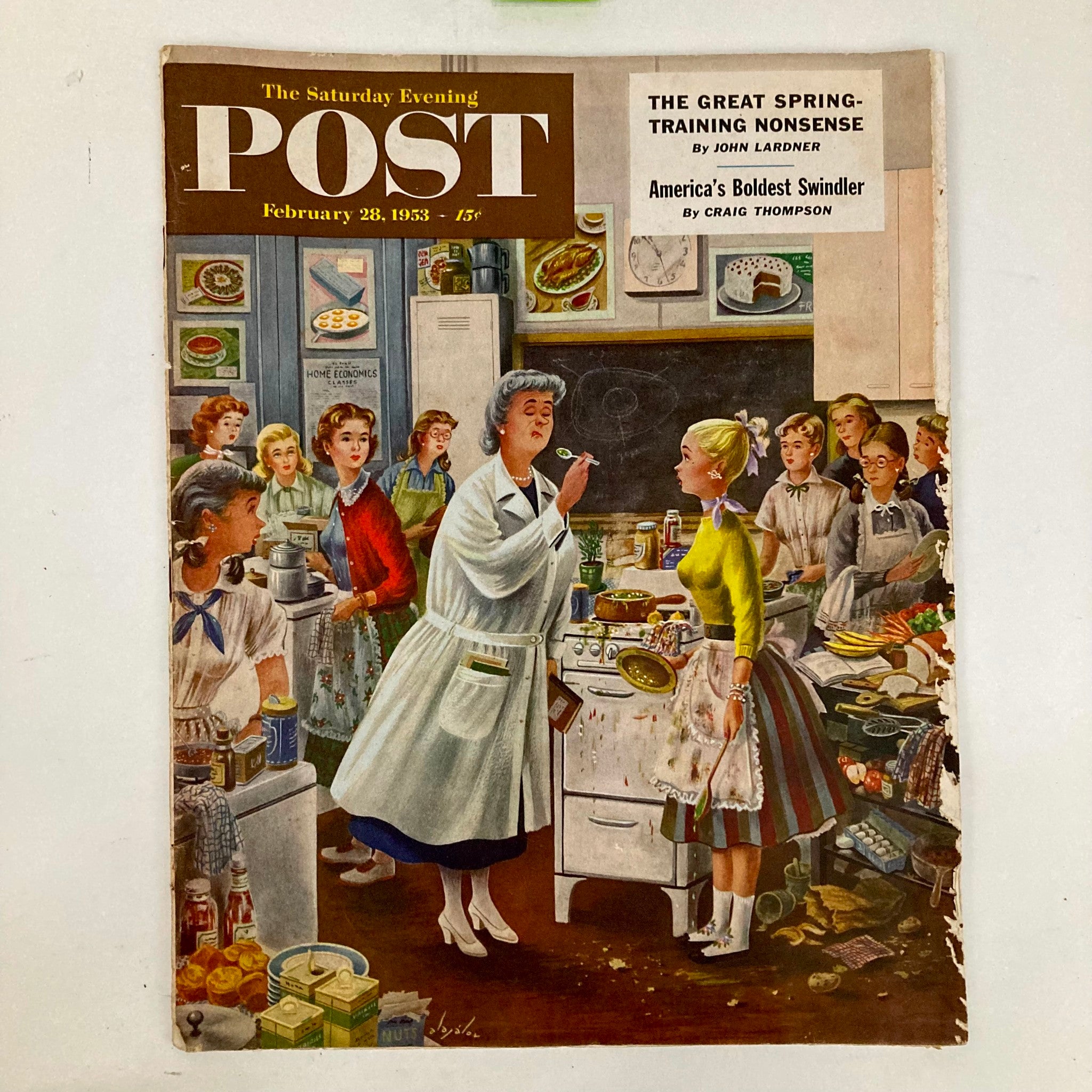 Saturday Evening Post Magazine February 28 1953 Alajalov No Label GD Interior