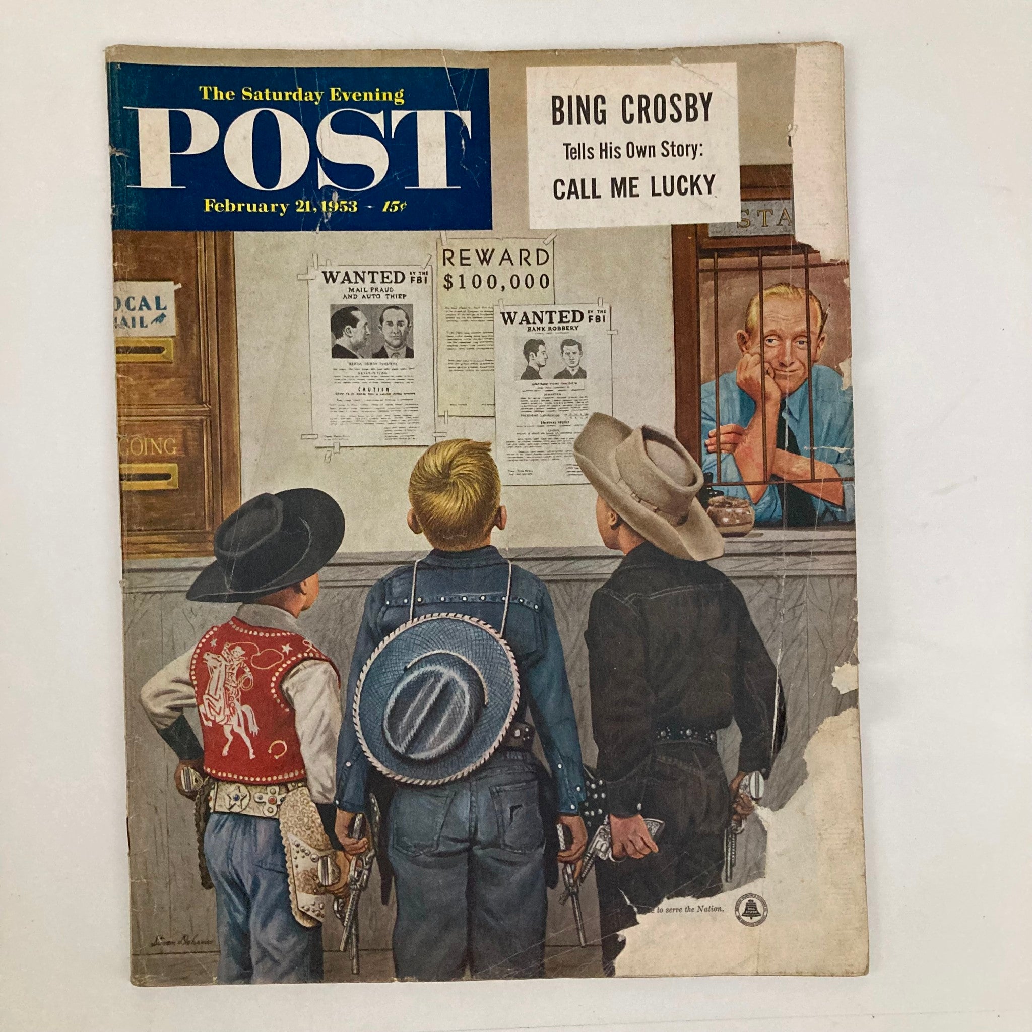 Saturday Evening Post Magazine February 21 1953 Dohanos No Label GD Interior