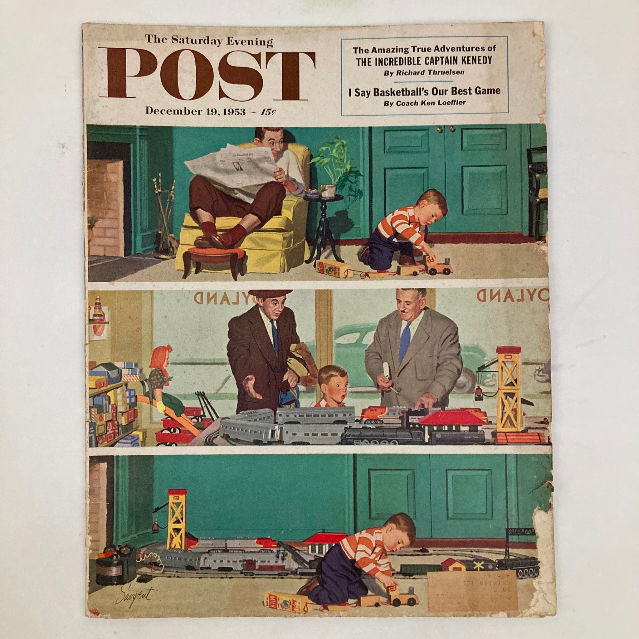 Saturday Evening Post Magazine December 19 1953 Little Train - Dick Sargent