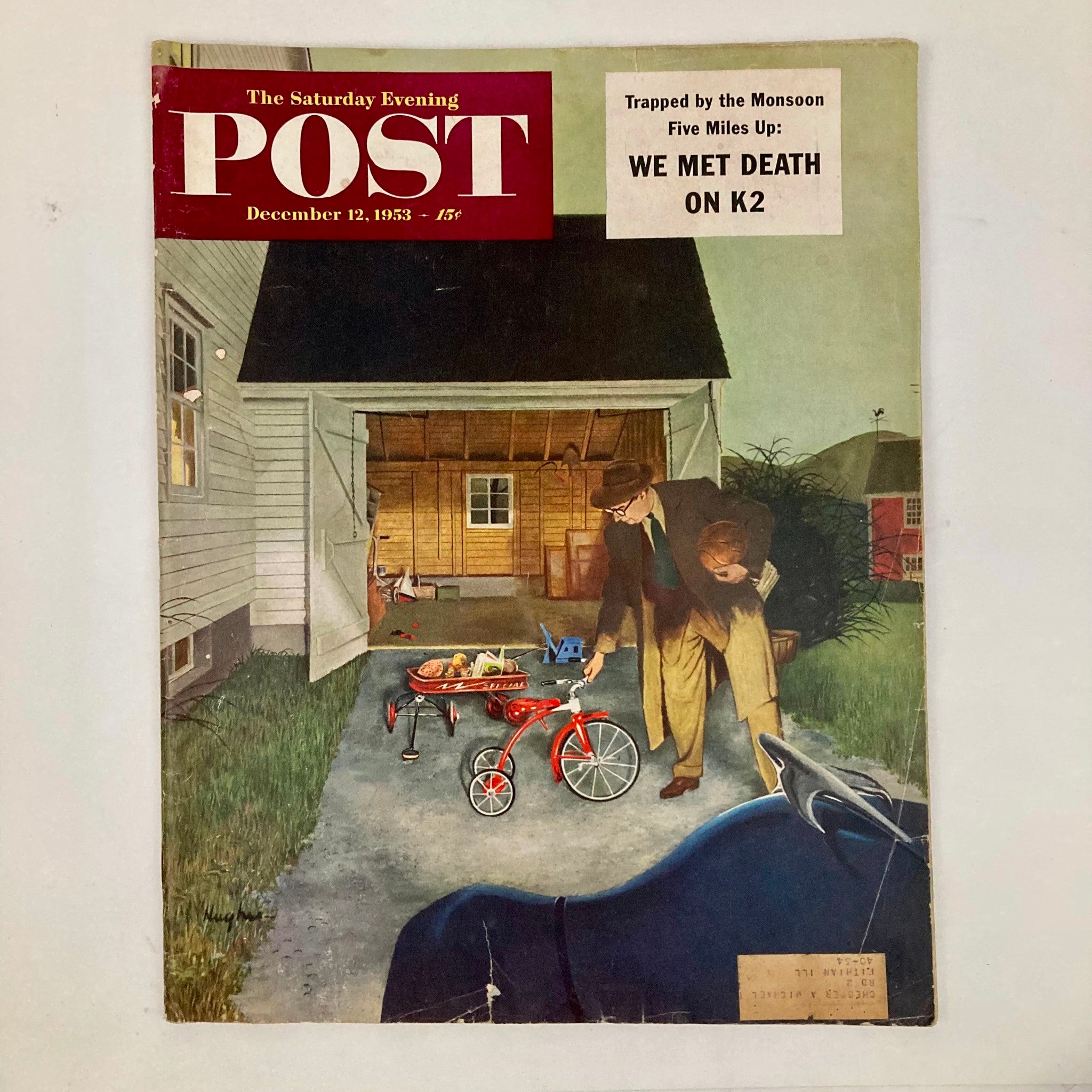 Saturday Evening Post Magazine December 12 1953 Tired Dad - George Hughes